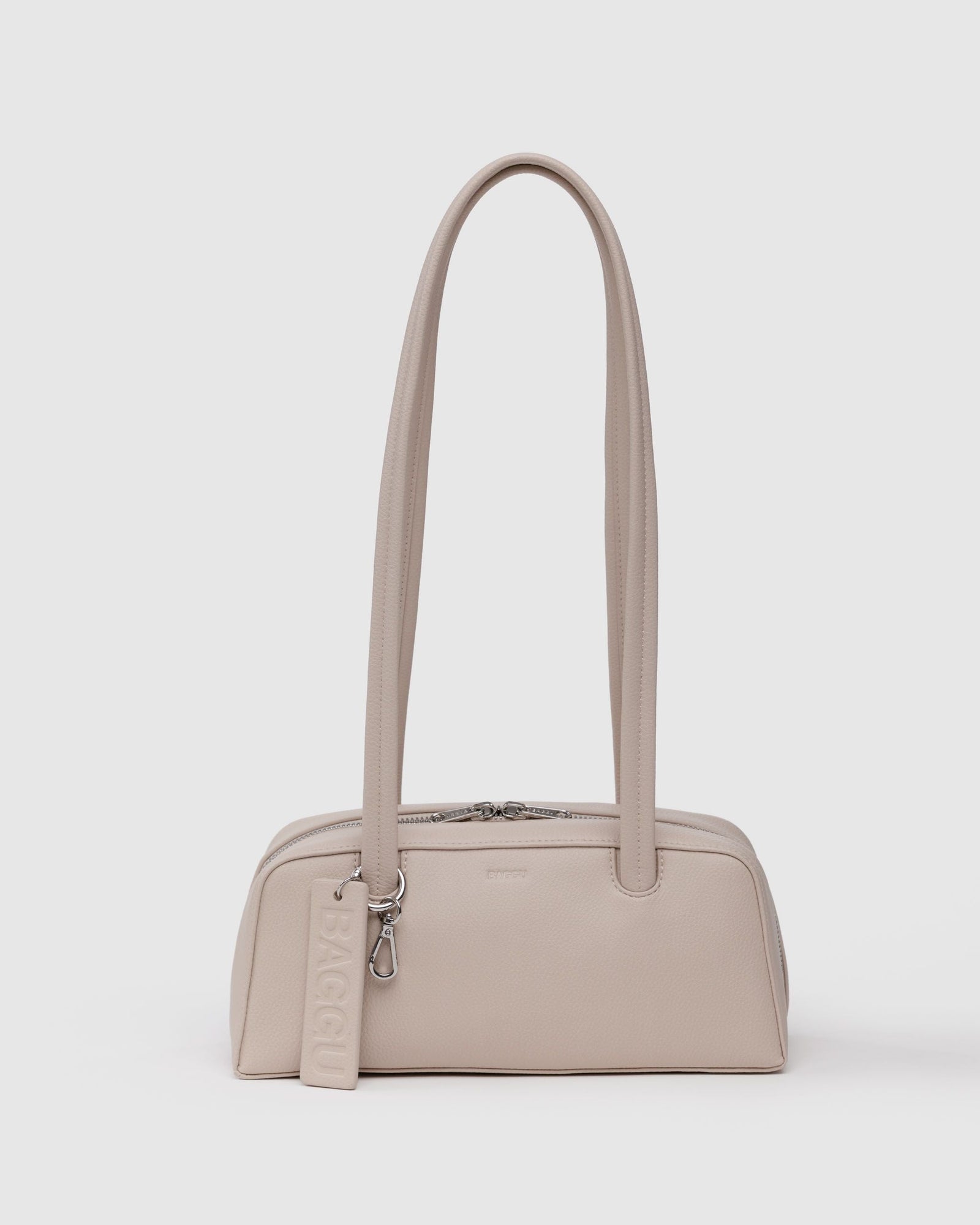 Small Recycled Leather Bowler Bag - Stone - Modern Blend