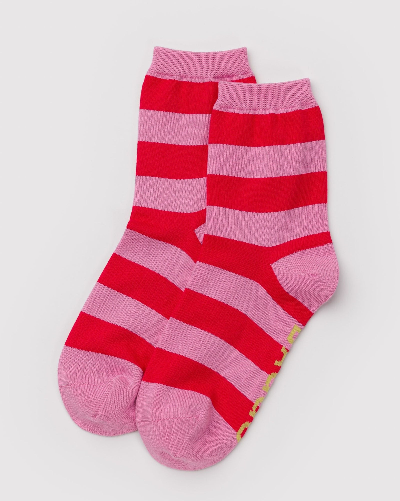 Crew Sock - Pink Stripe - Travel Ready