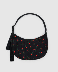 Medium Nylon Crescent Bag - Painted Wildflower - Soft Glow