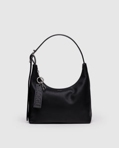 Mini Recycled Leather Shoulder Bag - Black - Easy Stow
