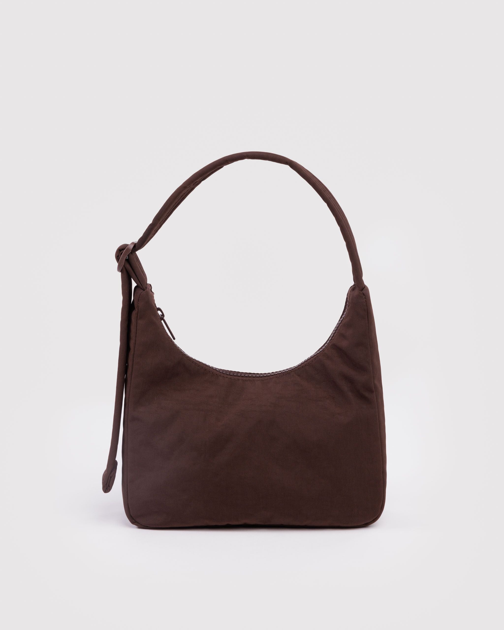 Mini Nylon Shoulder Bag - Coffee - Travel Ready