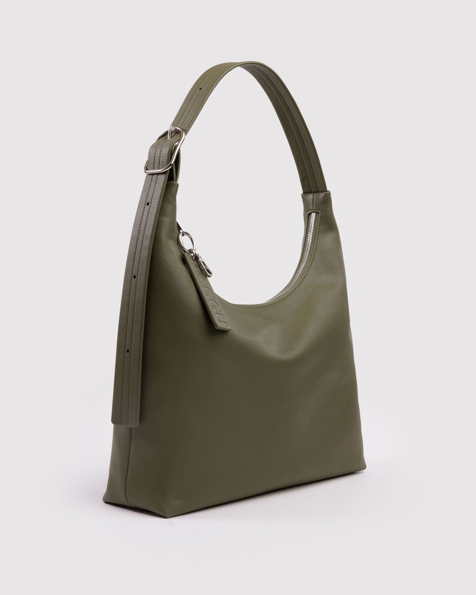 Recycled Leather Shoulder Bag - Loden - Simple Hold