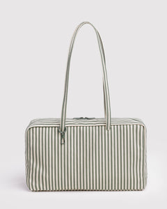 Medium Nylon Bowler Bag - Sage Stripe - Quick Setup