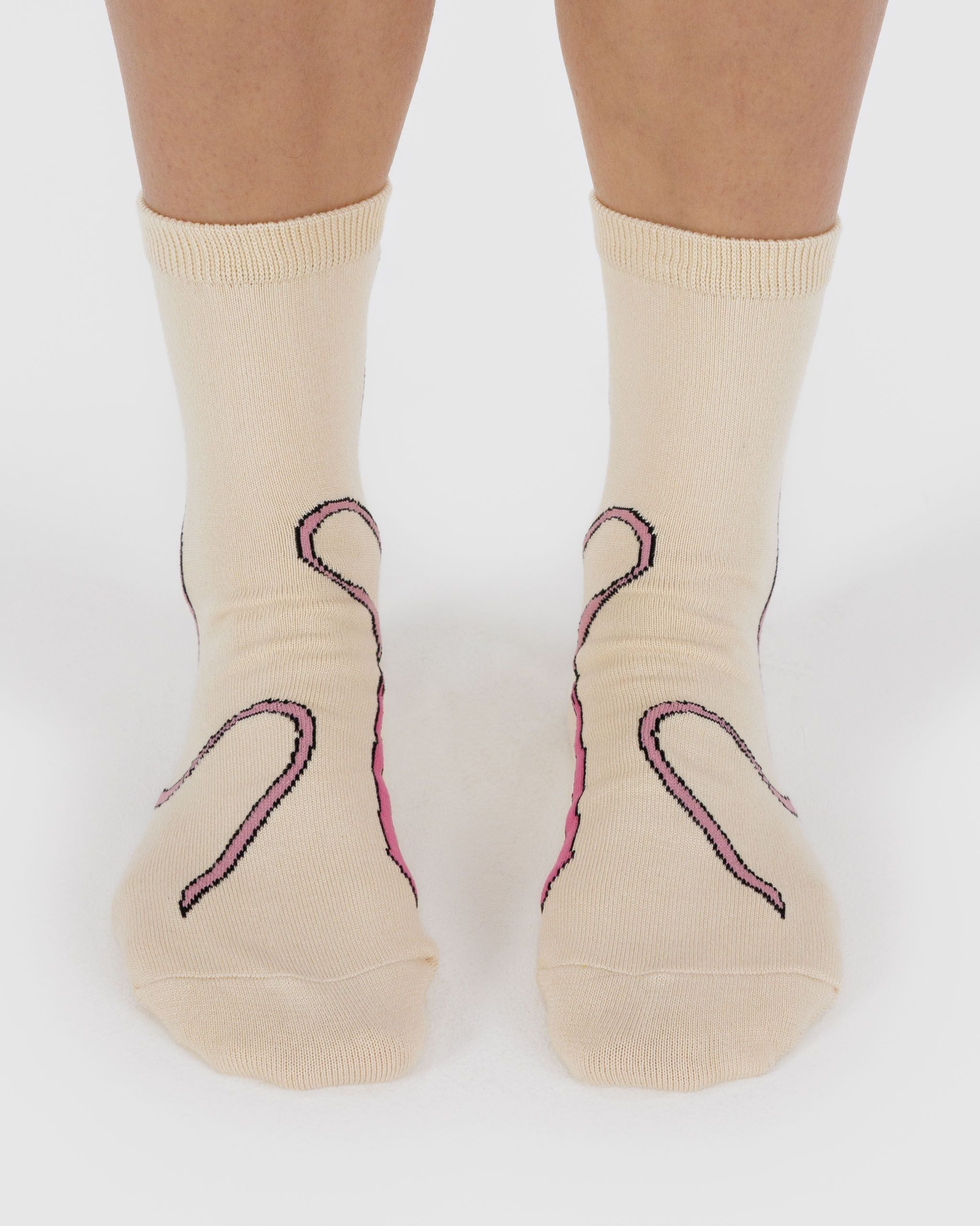 Crew Sock - Pink Bow - Light Storage