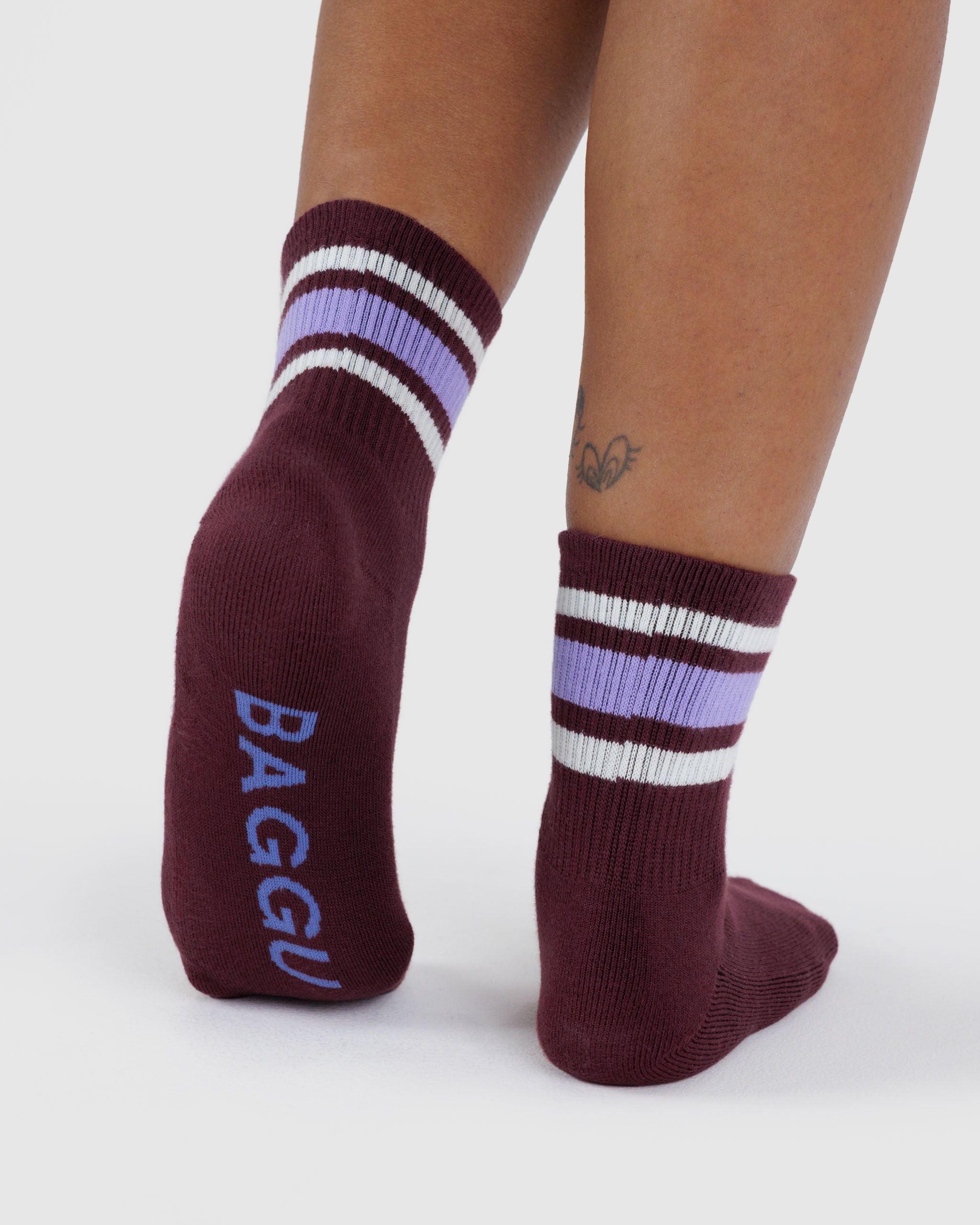 Ribbed Sock - Mahogany Stripe - Clean Setup