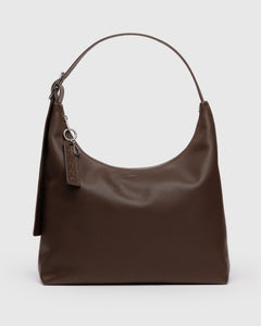 Recycled Leather Shoulder Bag - Brown - Simple Hold