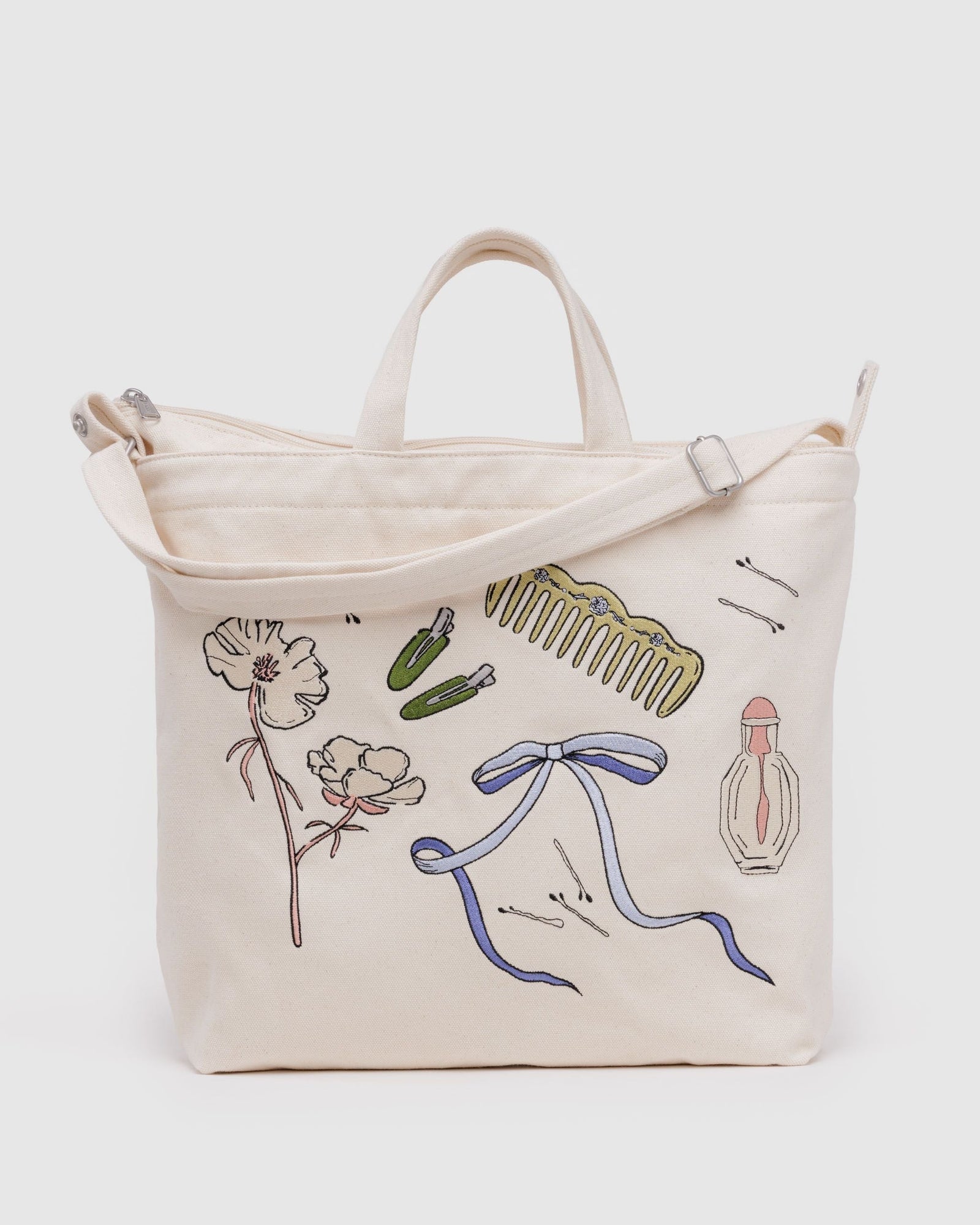 Horizontal Zip Duck Bag - Embroidered Get Ready With Me - Easy Stow