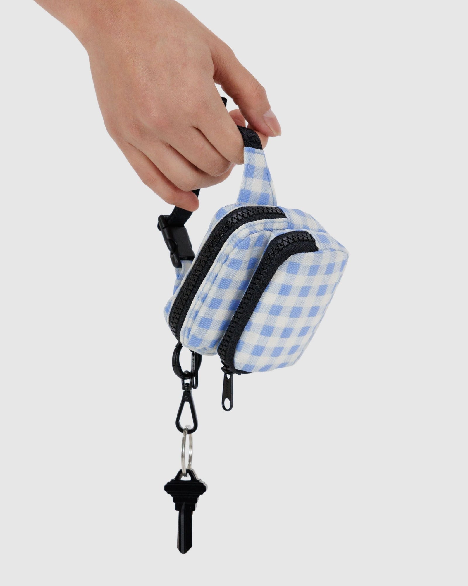 Fanny Pack Charm - Light Blue Gingham - Quick Grab