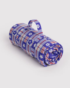 Puffy Picnic Blanket - Market Plaid Blue - Light Storage