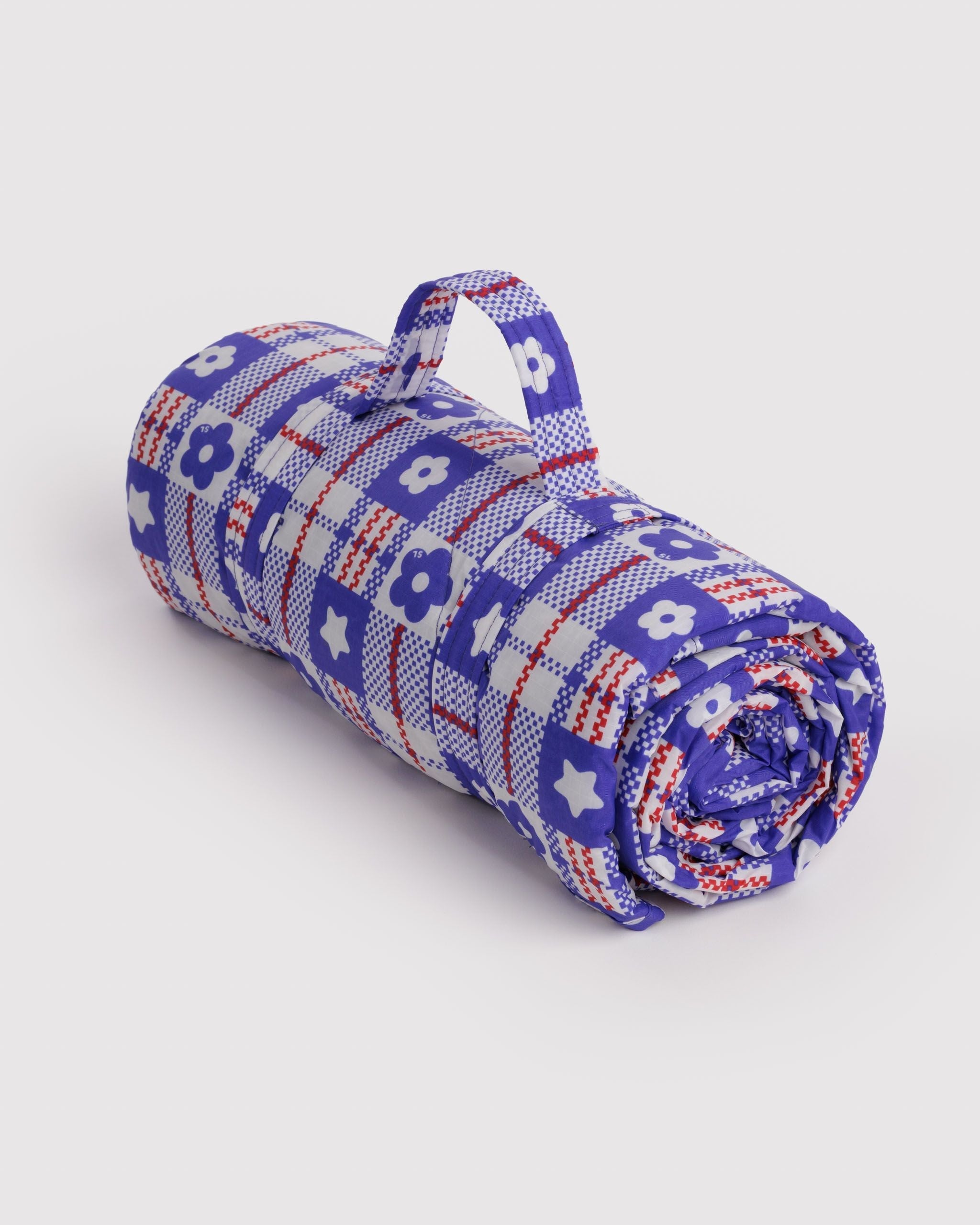 Puffy Picnic Blanket - Market Plaid Blue - Home Hold