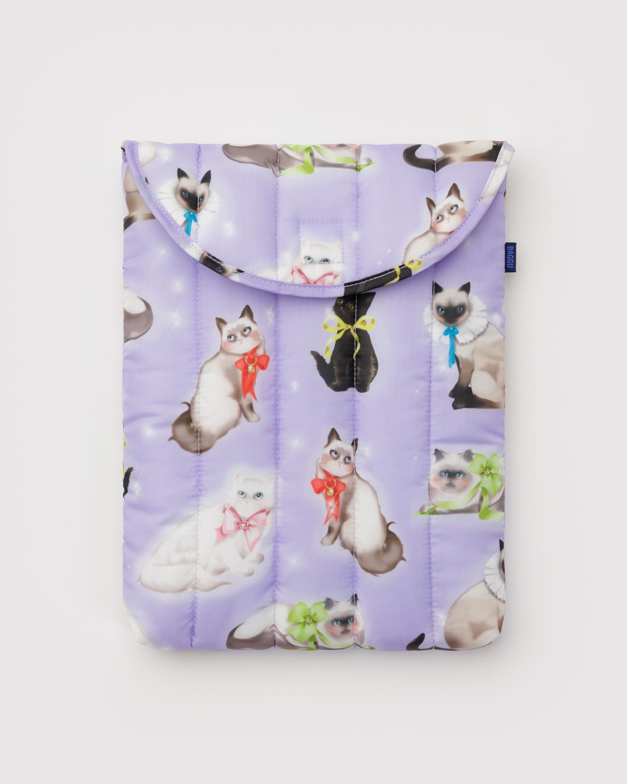 Puffy Laptop Sleeve 13"/14" - Fancy Cats - Easy Stow