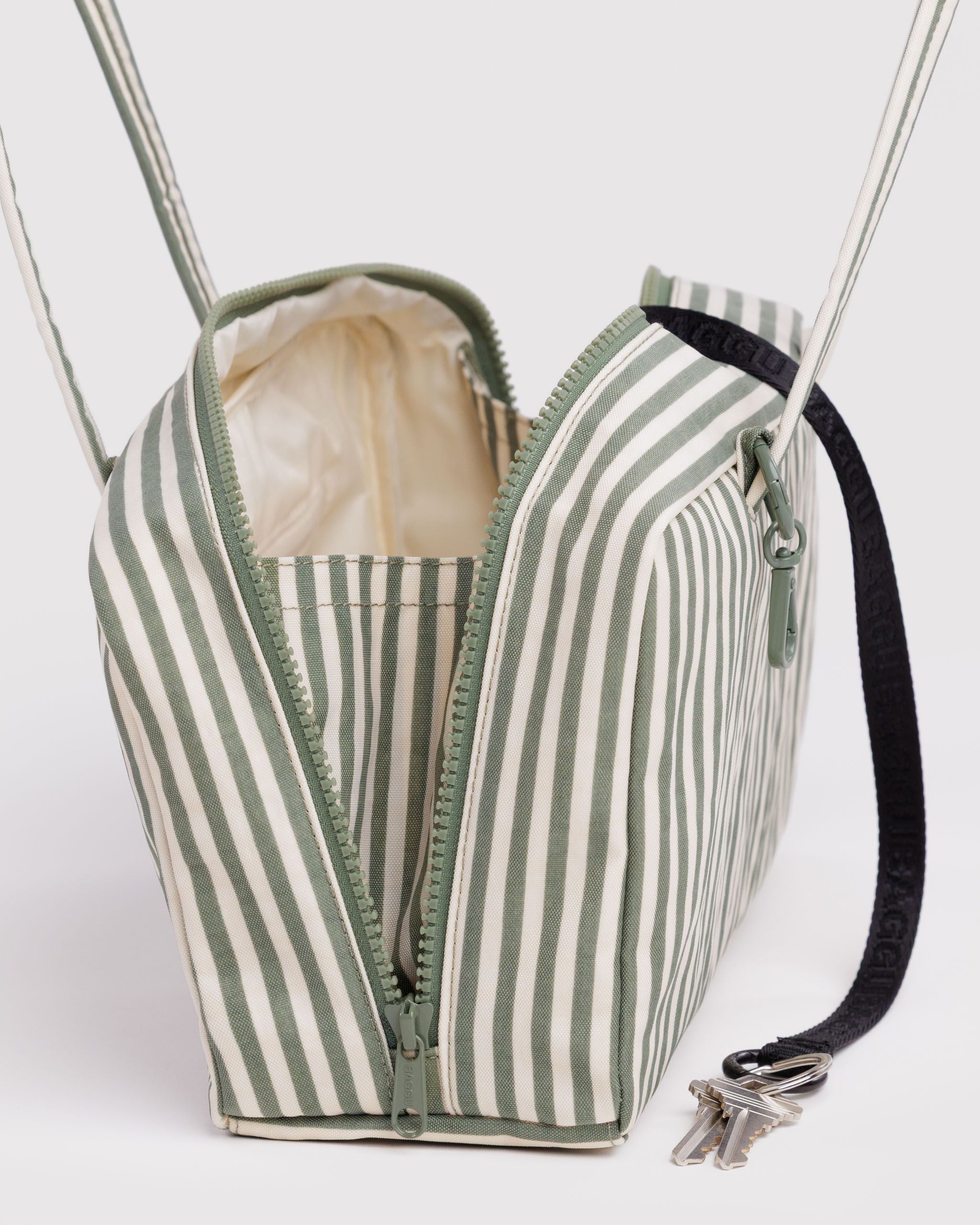Nylon Bowler Bag - Sage Stripe - Travel Ready