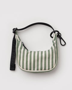 Crescent Bag Charm - Sage Stripe - Cozy Glow