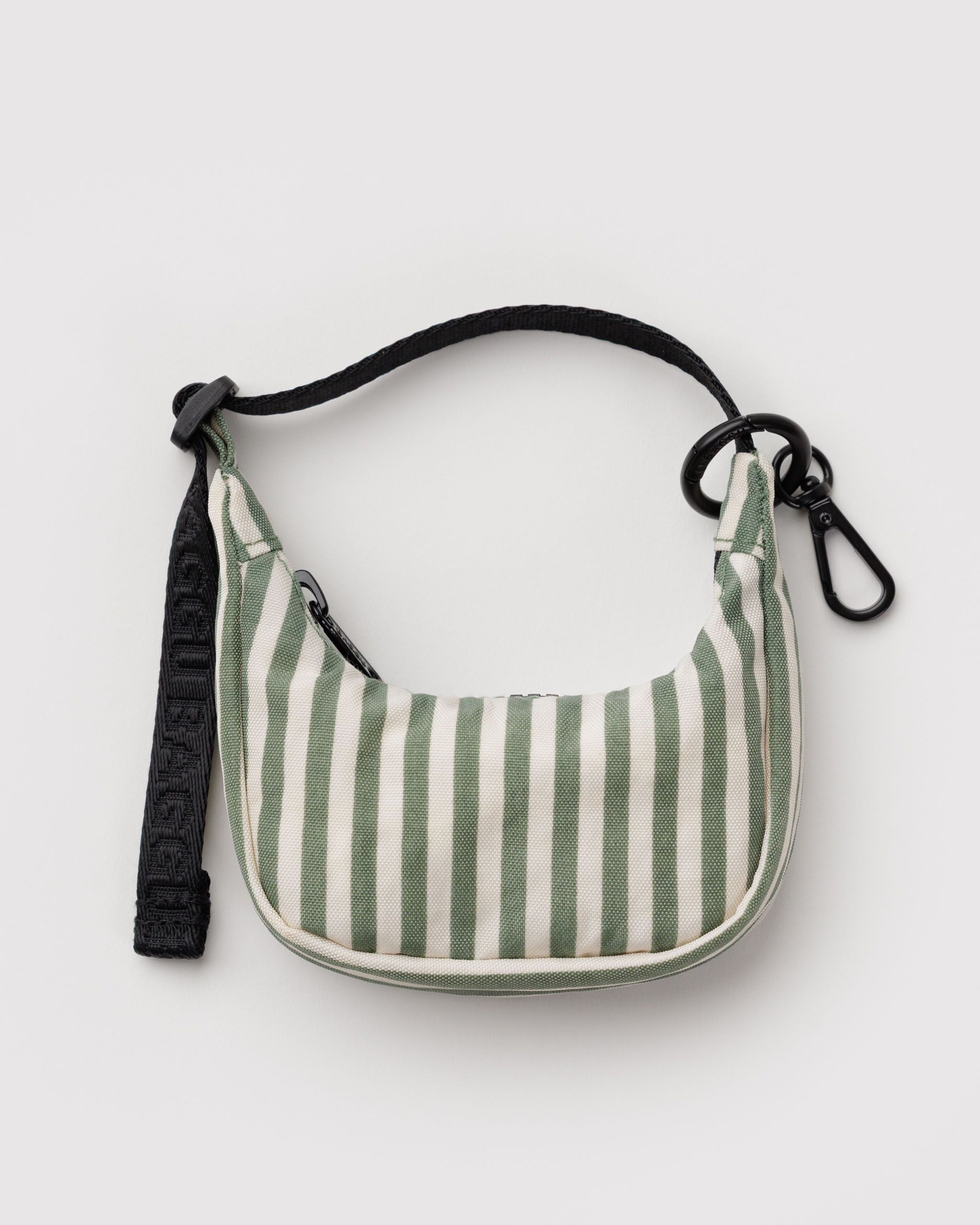 Crescent Bag Charm - Sage Stripe - Clean Mood