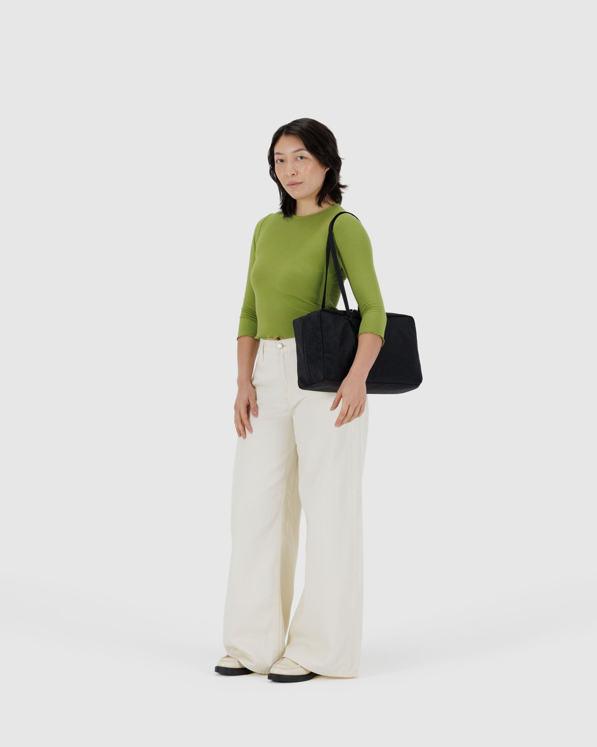Medium Nylon Bowler Bag - Black - Easy Stow