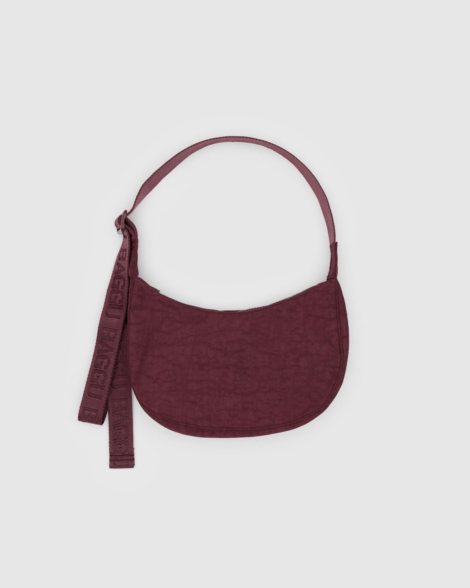 Small Nylon Crescent Bag - Mahogany - Soft Glow