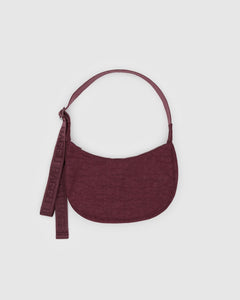 Small Nylon Crescent Bag - Mahogany - Soft Glow