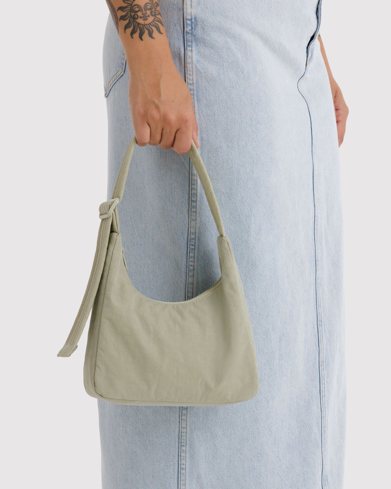 Mini Nylon Shoulder Bag - Celadon - Easy Stow