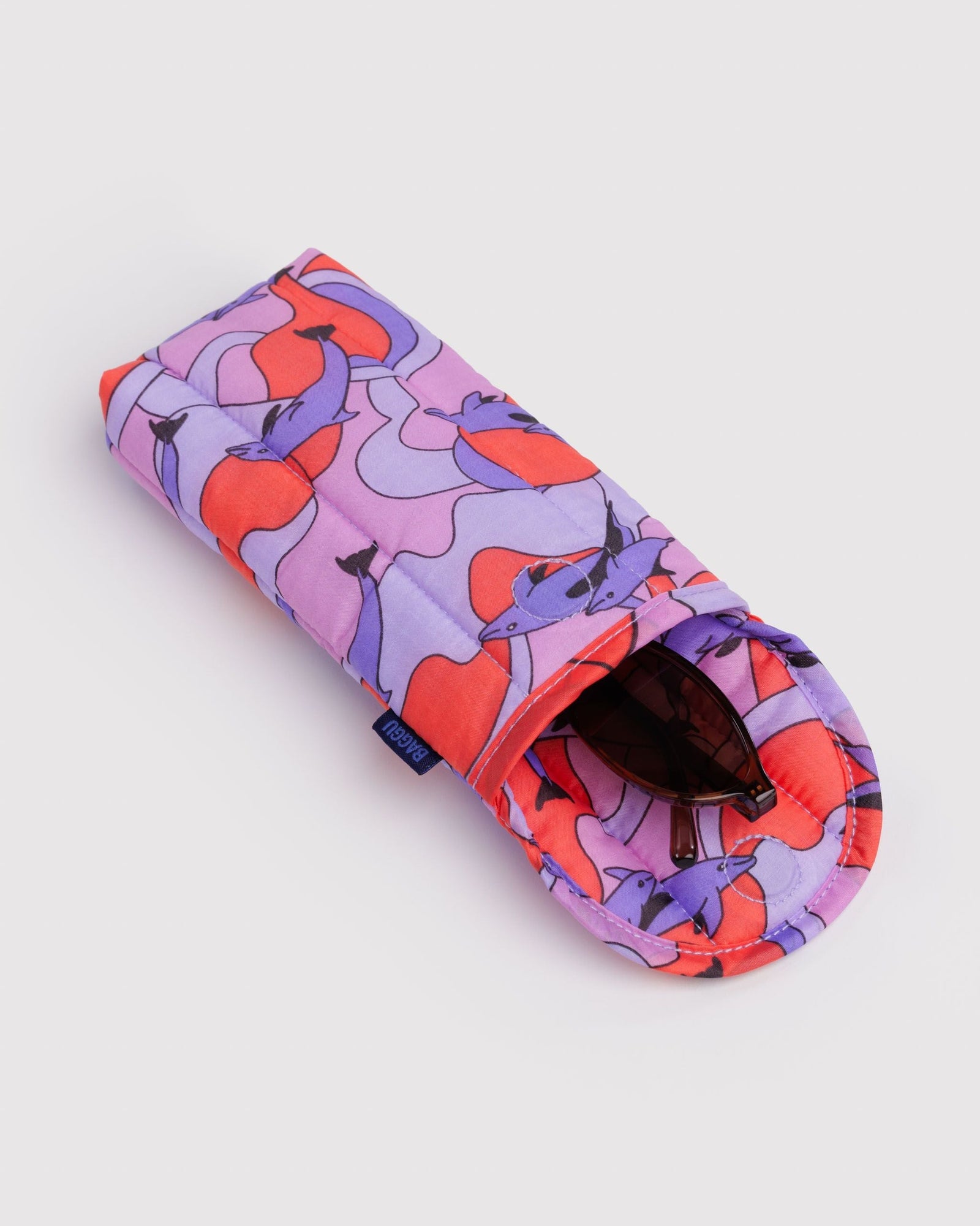 Puffy Glasses Sleeve - Dolphins - Easy Stow