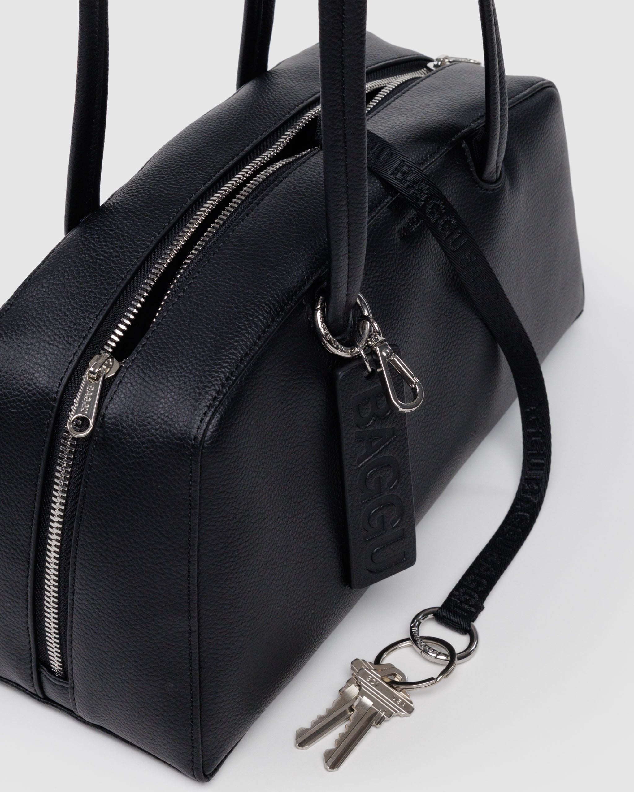 Recycled Leather Bowler Bag - Black - Daily Carry