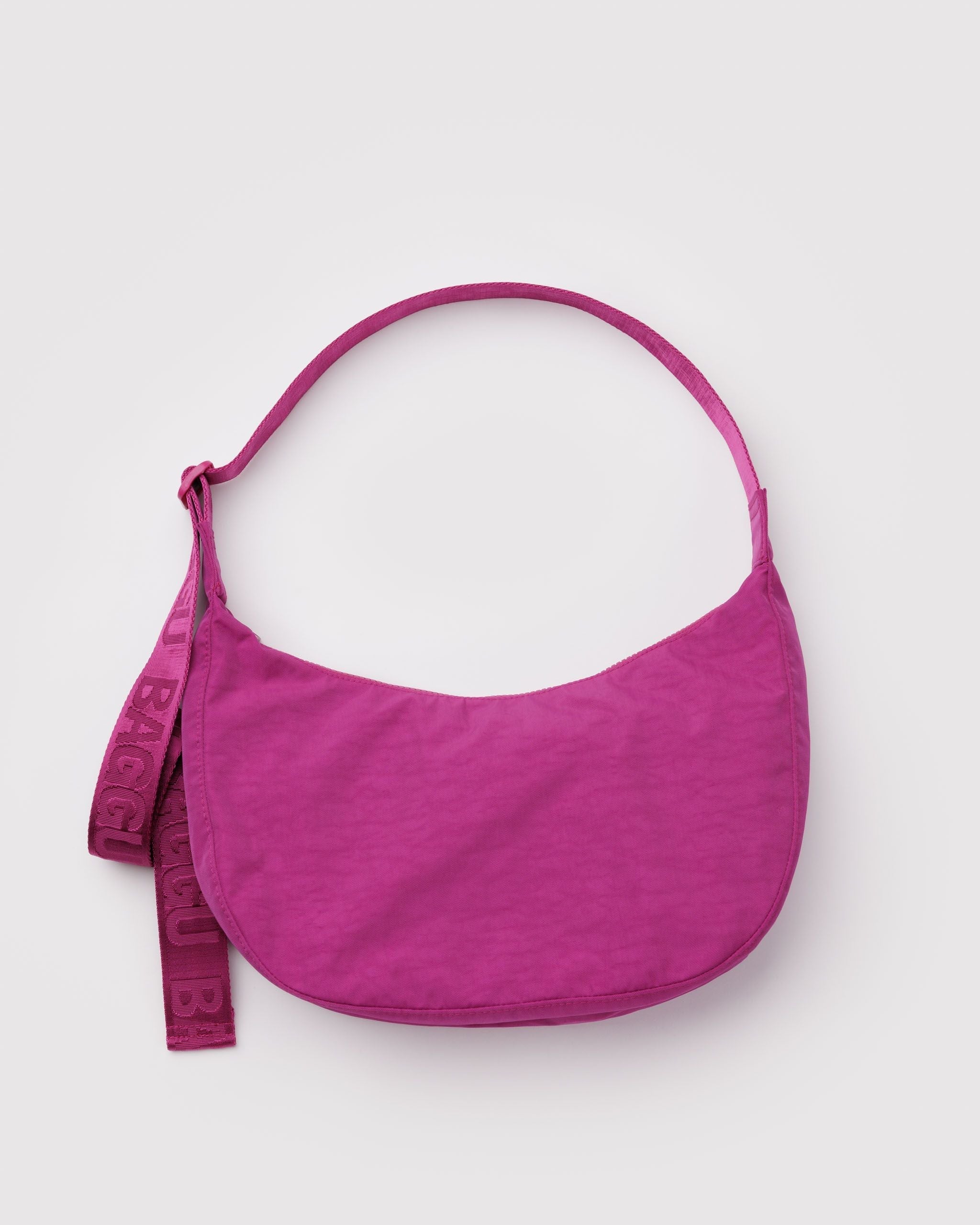 Medium Nylon Crescent Bag - Deep Fuchsia - Cozy Glow