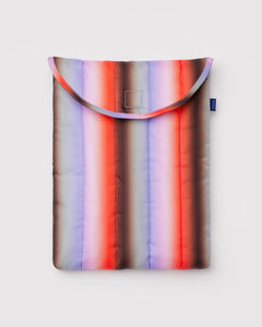 Puffy Laptop Sleeve 13"/14" - Gradient Stripe Poppy & Lilac - Light Storage