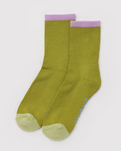 Ribbed Sock - Olive Mix - Travel Ready