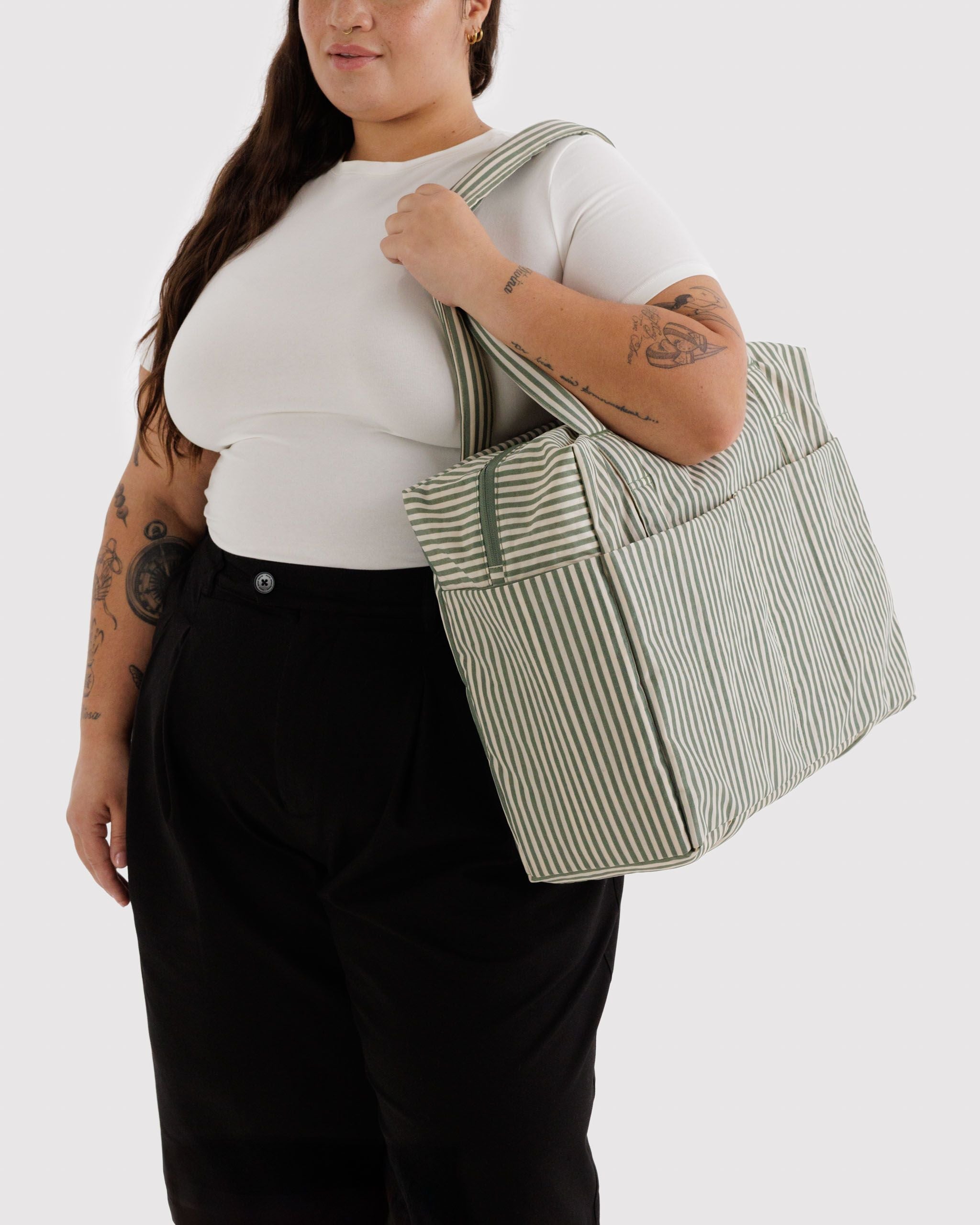 Cloud Carry-on - Sage Stripe - Easy Stow