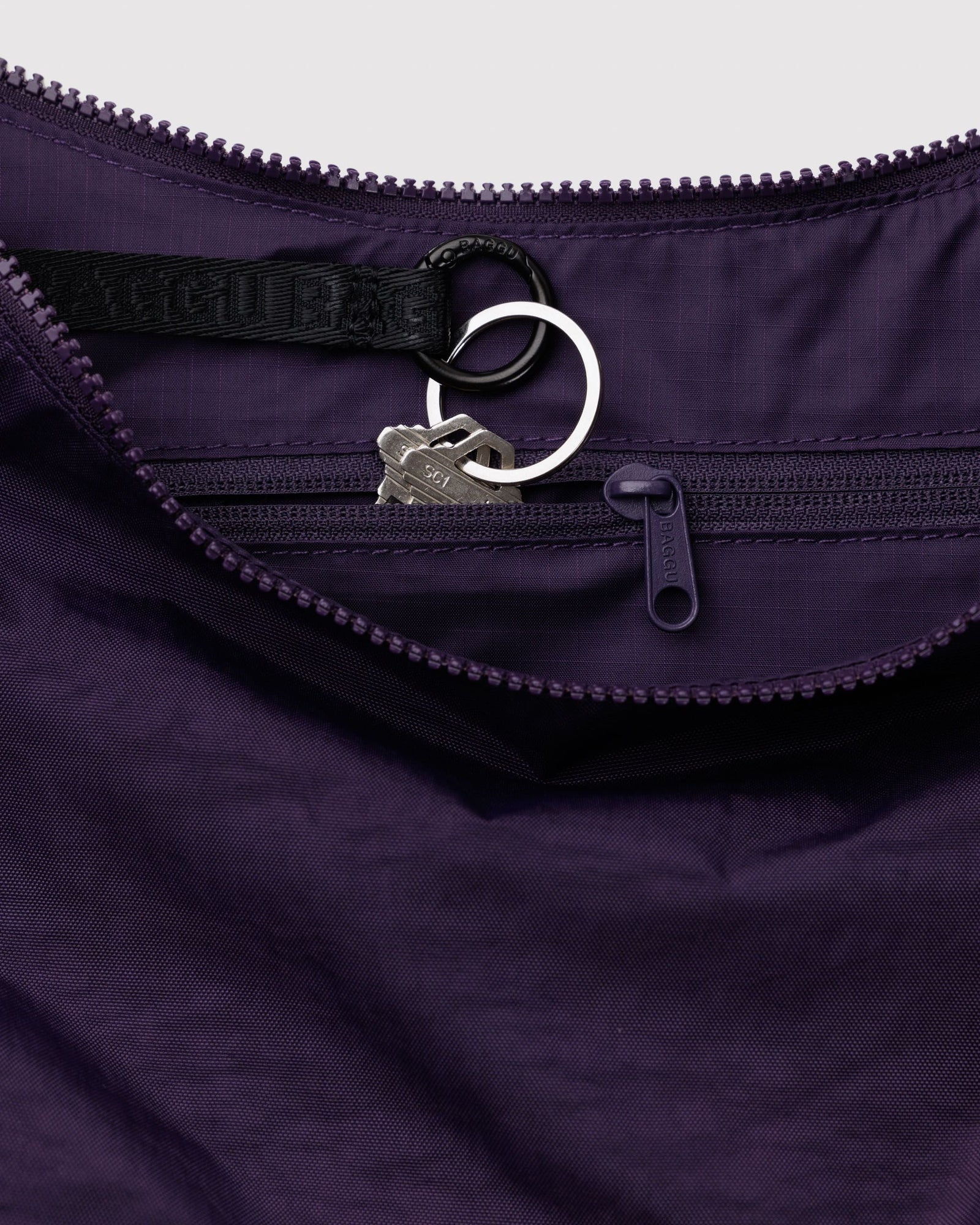 Medium Nylon Crescent Bag - Fig - Home Glow