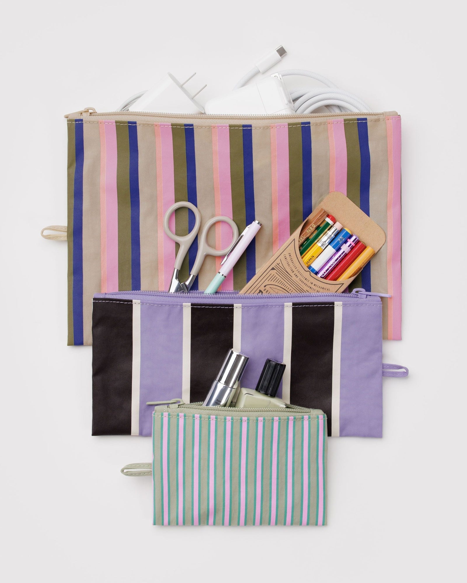 Flat Pouch Set - Candy Shop Stripes - Home Hold
