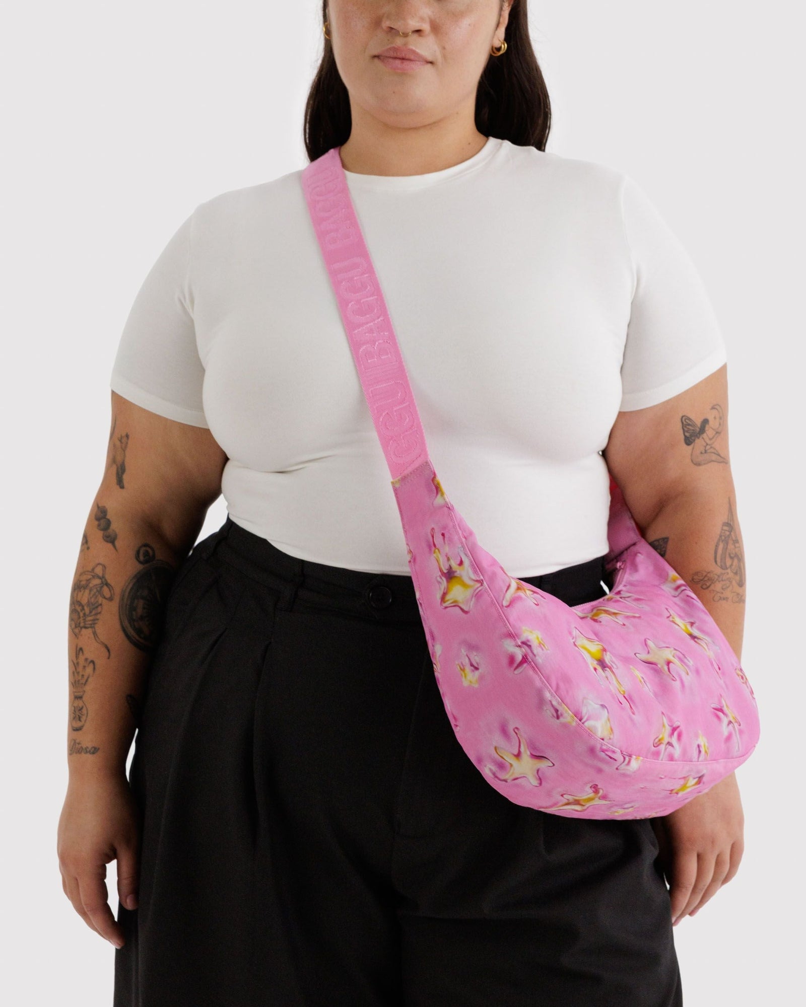Medium Nylon Crescent Bag - Dancing Star - Warm Blend