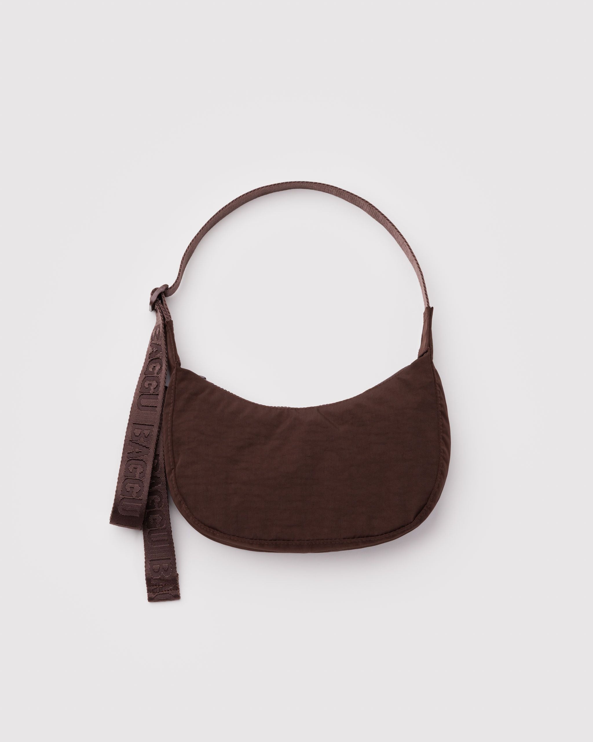 Small Nylon Crescent Bag - Coffee - Gentle Mist