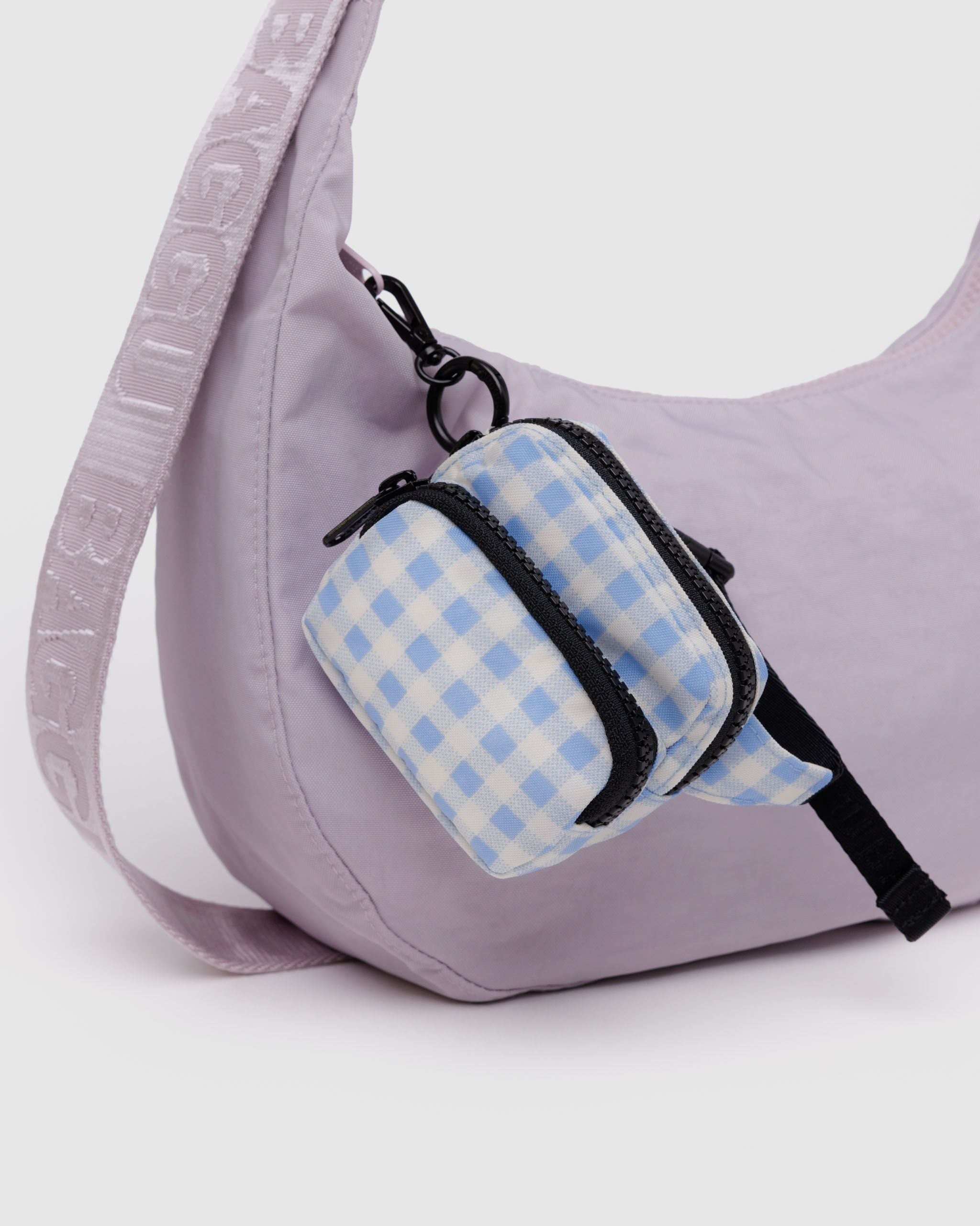 Fanny Pack Charm - Light Blue Gingham - Easy Store