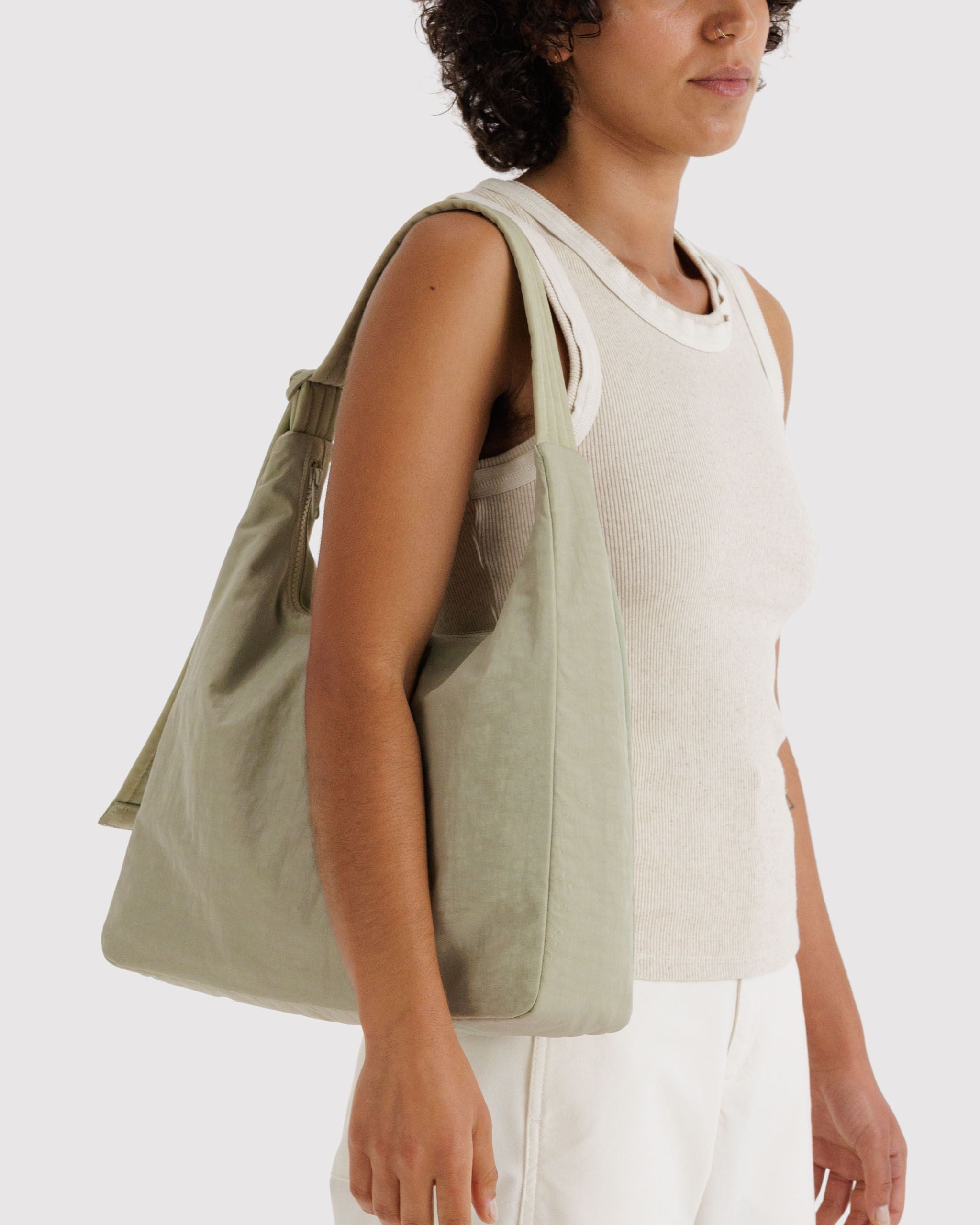 Nylon Shoulder Bag - Celadon - Easy Stow