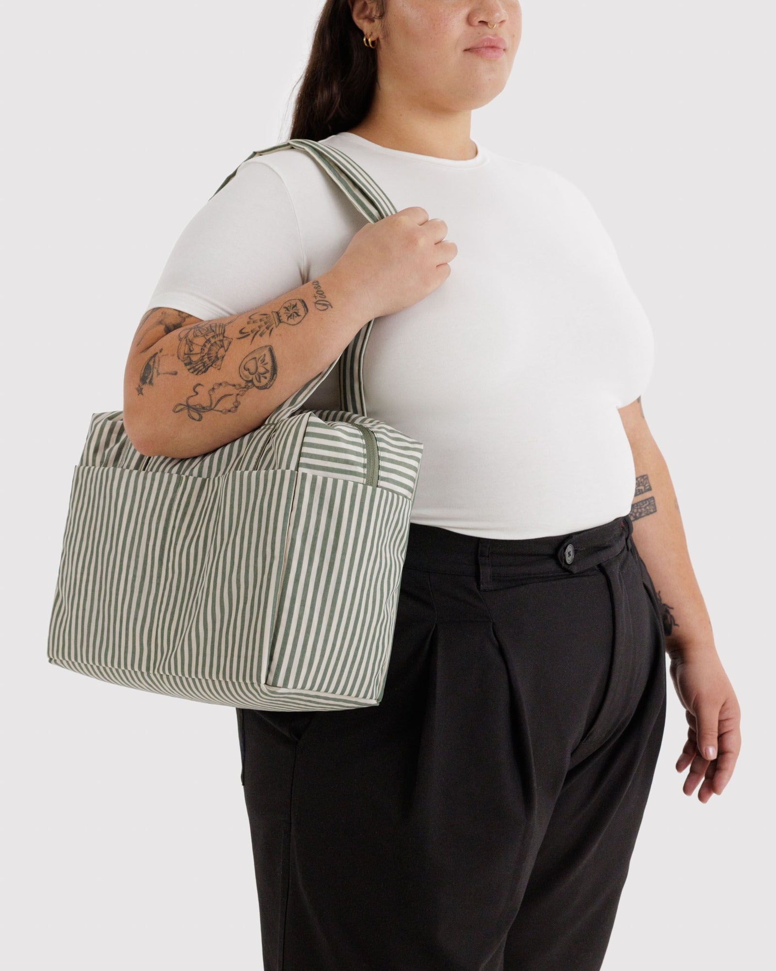 Everyday Cloud Bag - Sage Stripe - Clean Setup