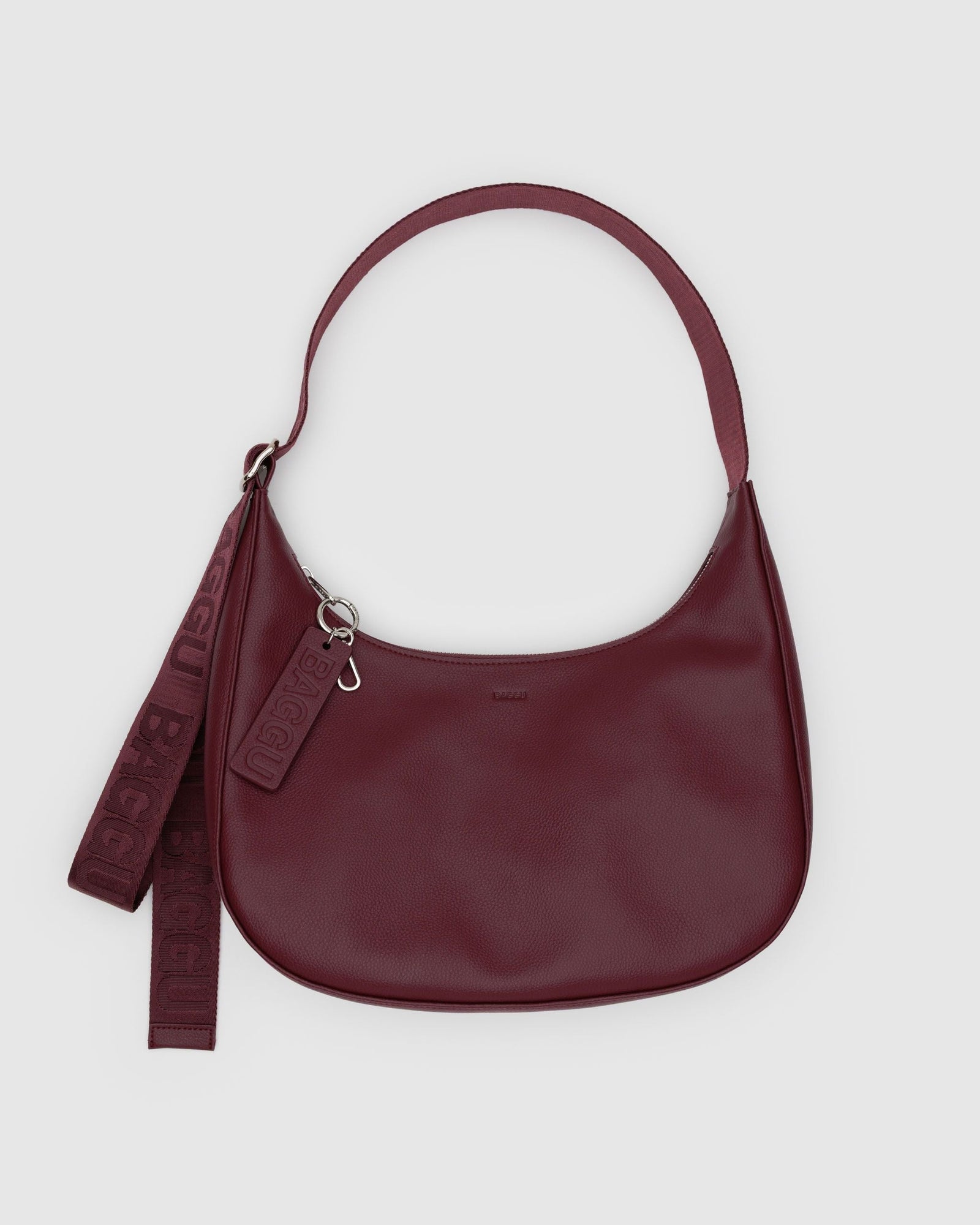 Medium Recycled Leather Crescent Bag - Mahogany - Classic Notes