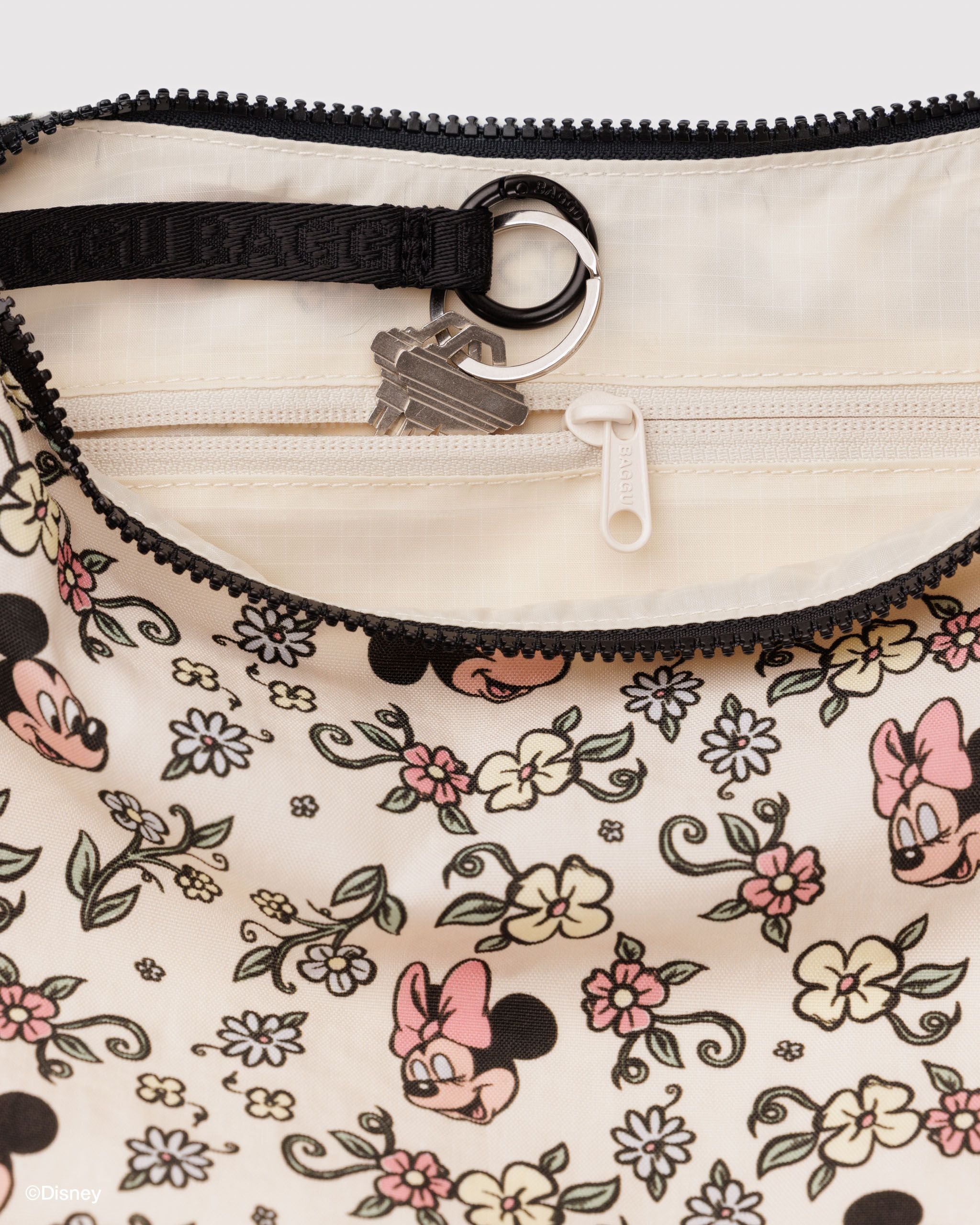 Medium Nylon Crescent Bag - Storybook Floral - Classic Notes
