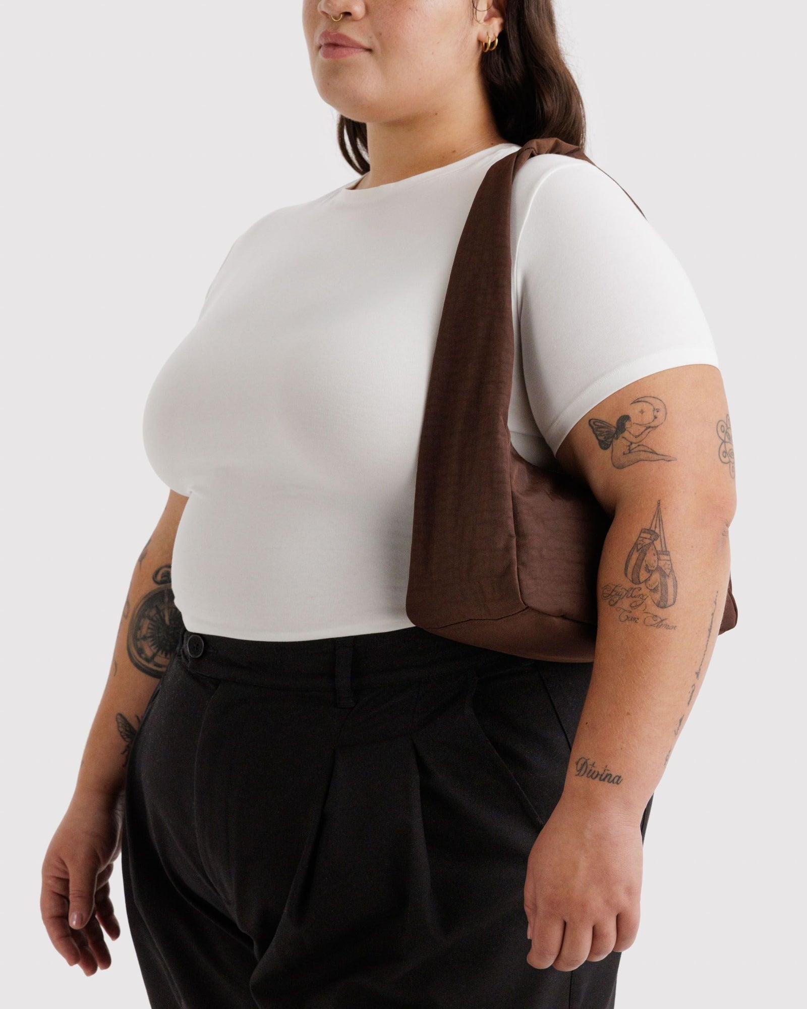 Small Nylon Meringue Bag - Coffee - Easy Store