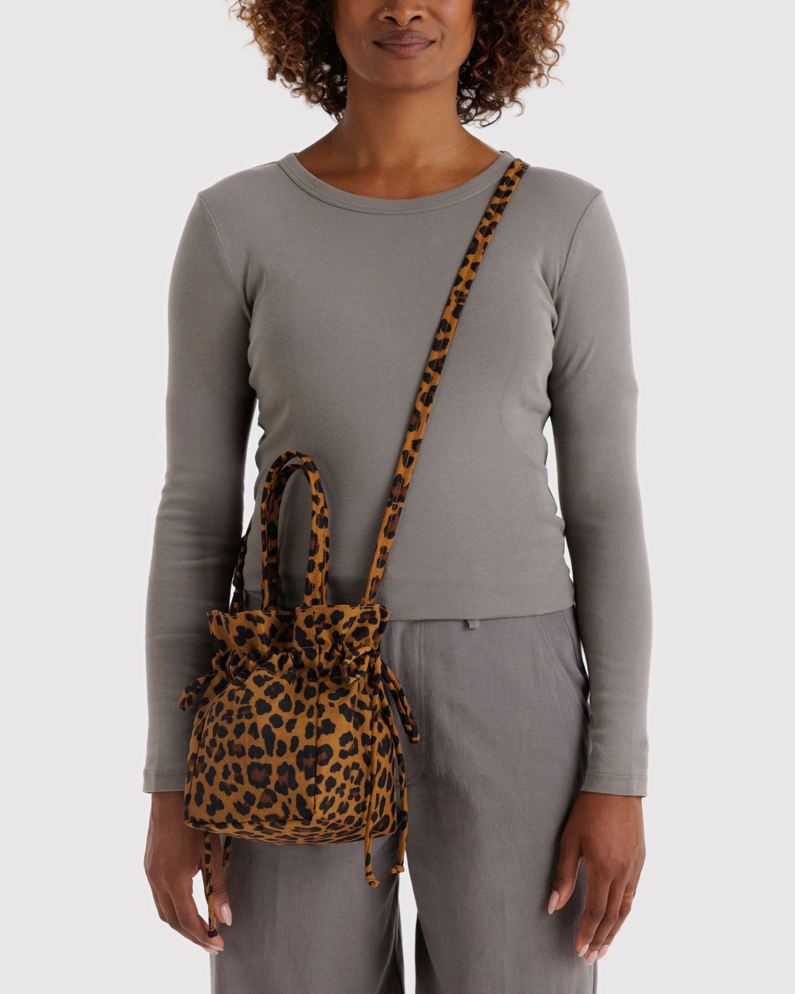Nylon Drawstring Bag - Leopard - Home Hold