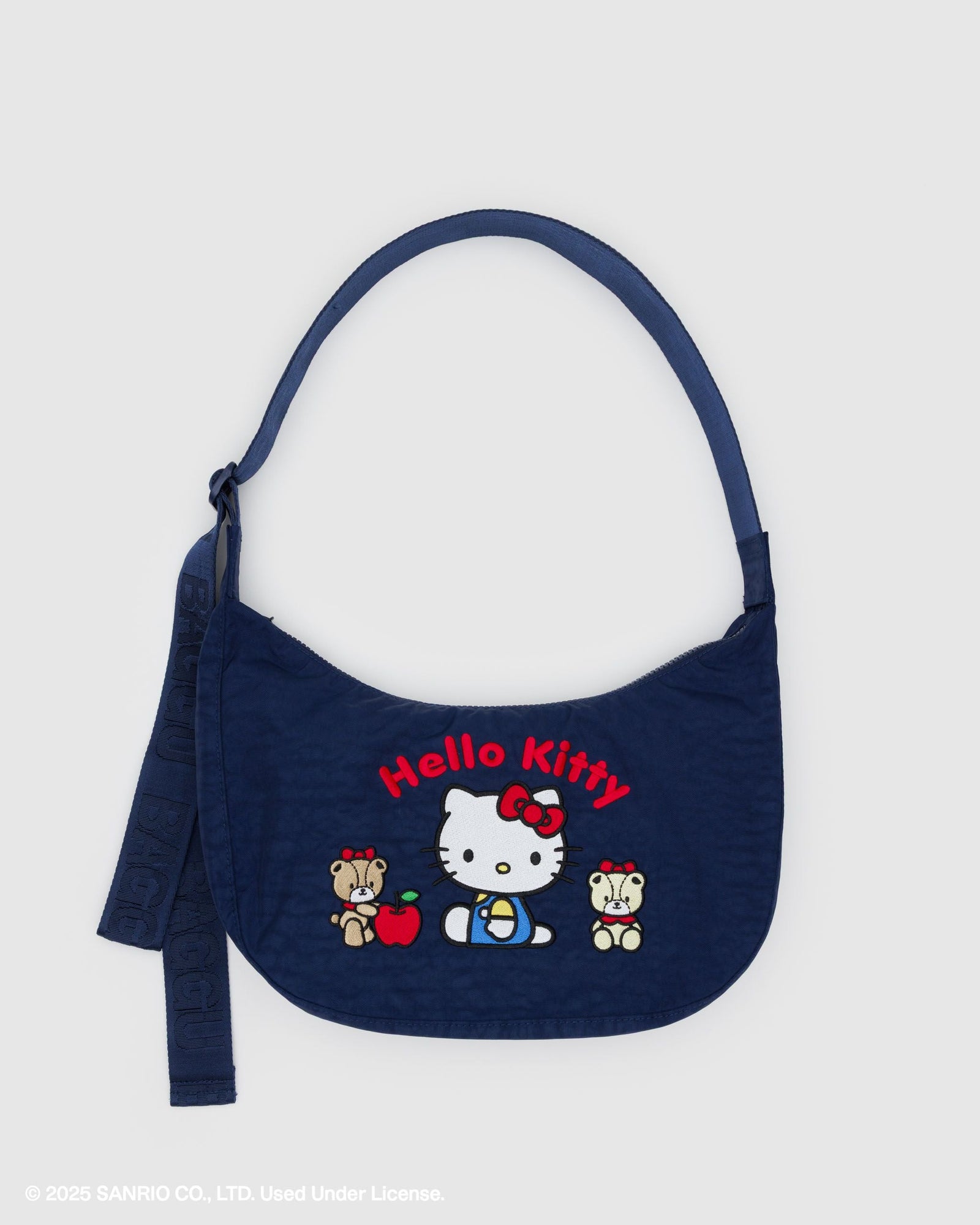 Medium Nylon Crescent Bag - Embroidered Hello Kitty & Teddy - Warm Blend