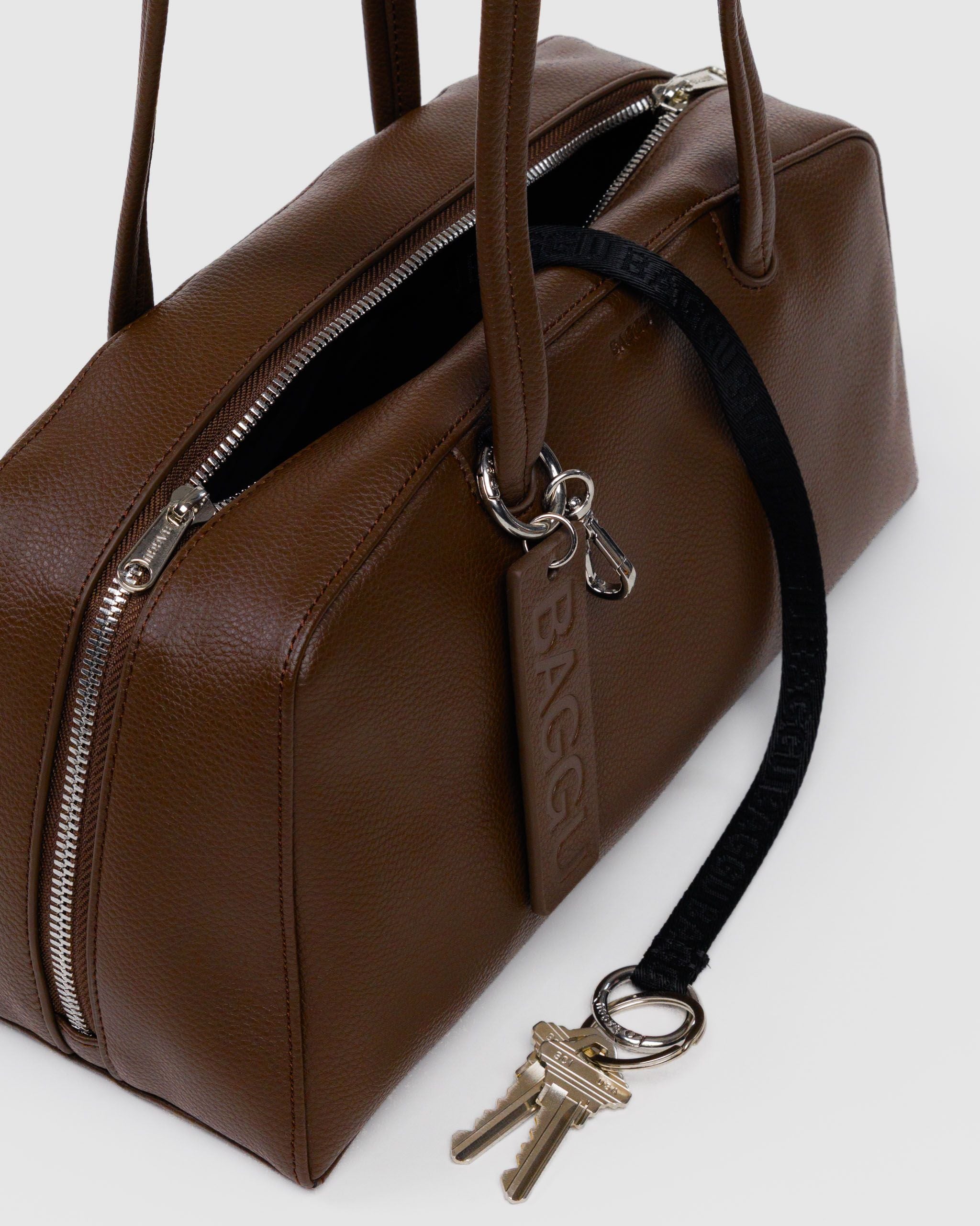 Recycled Leather Bowler Bag - Brown - Daily Carry