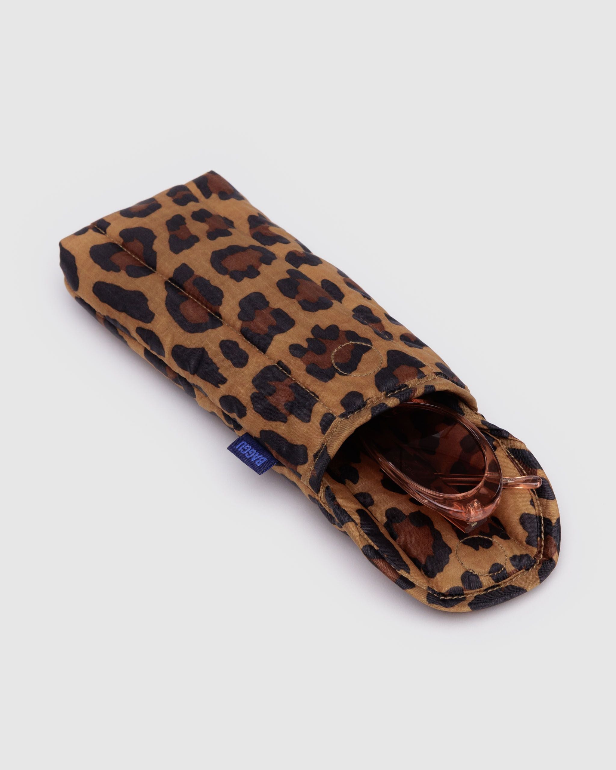 Puffy Glasses Sleeve - Leopard - Travel Ready