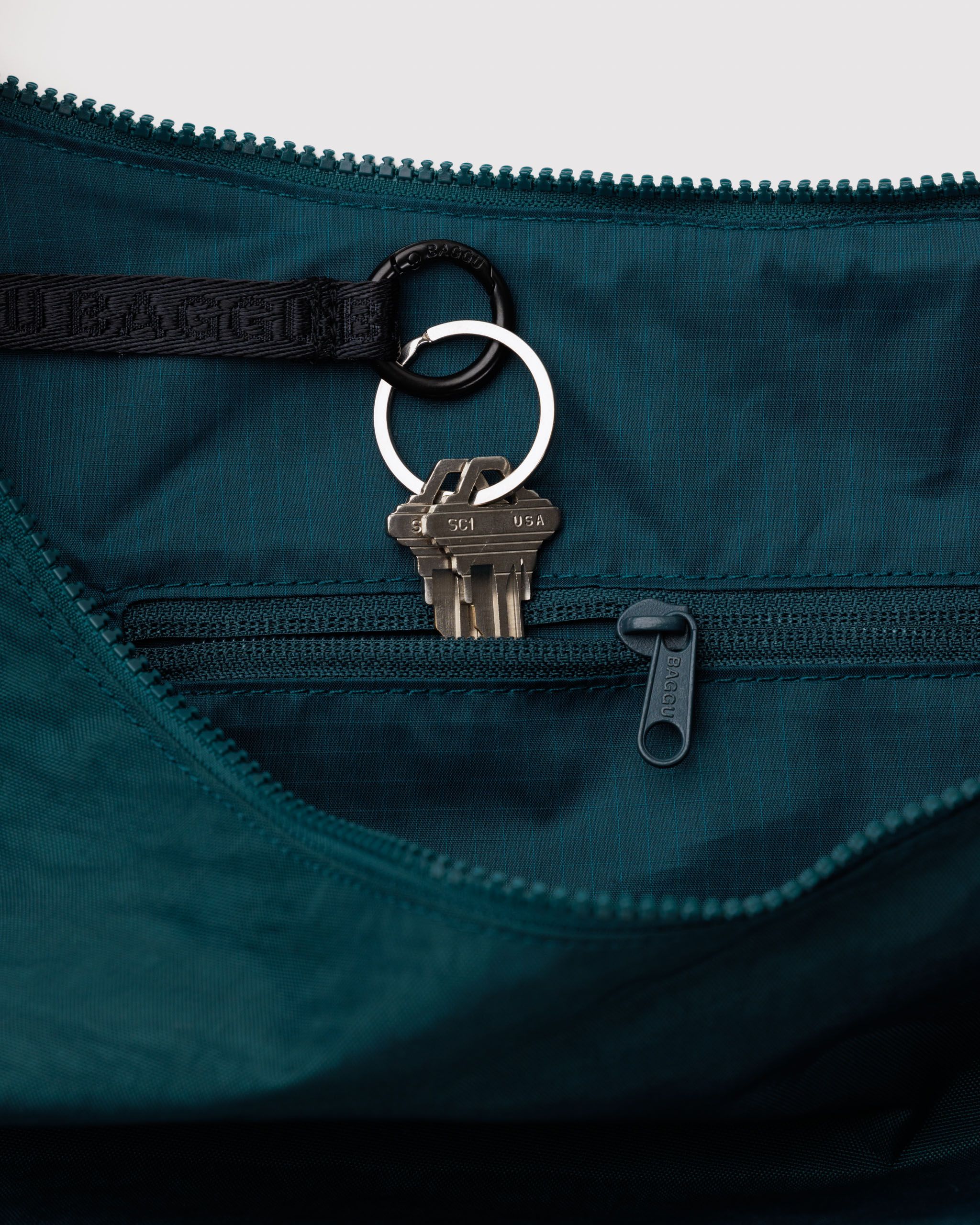 Large Nylon Crescent Bag - Deep Sea - Fresh Notes