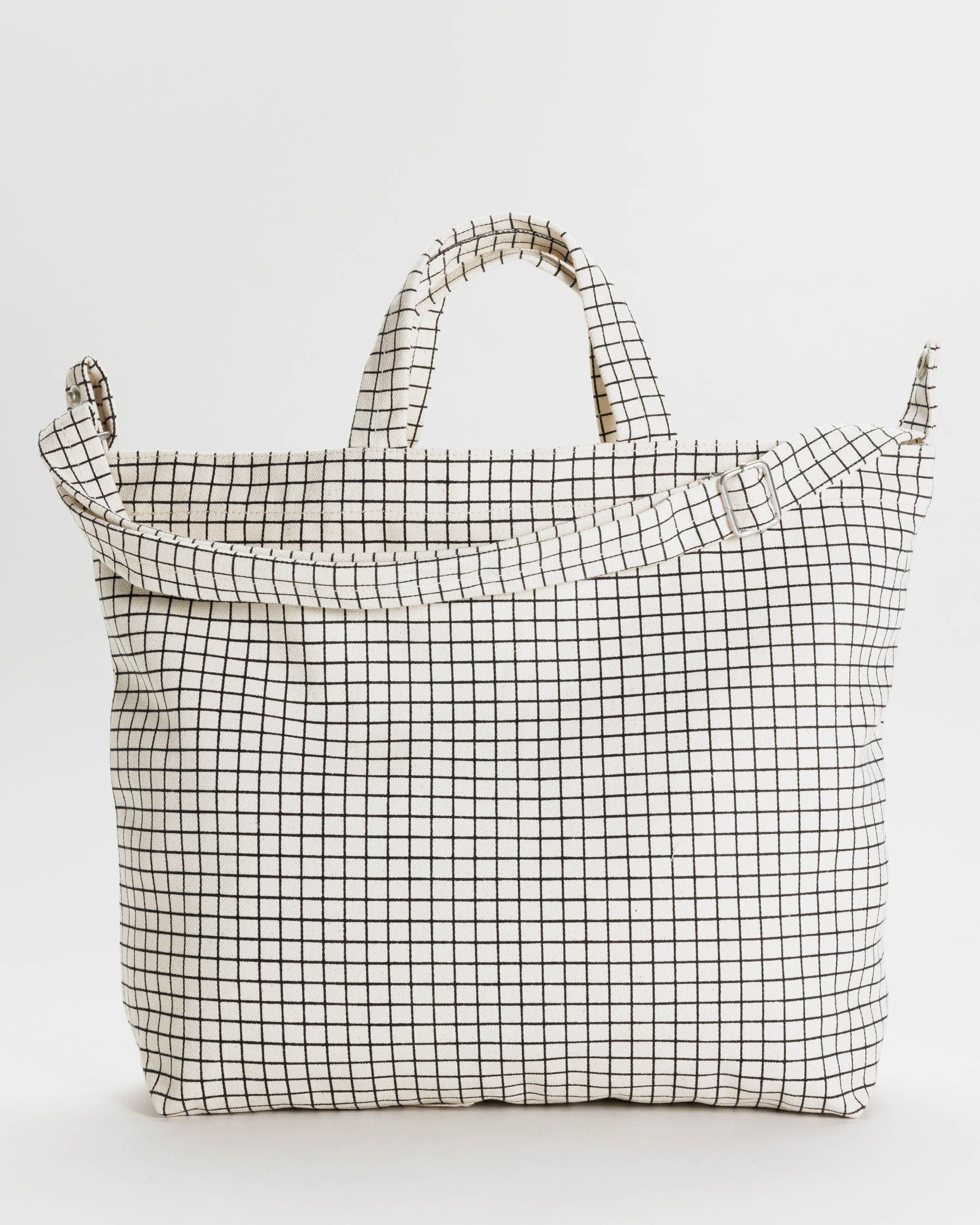 Horizontal Zip Duck Bag - Natural Grid - Clean Setup