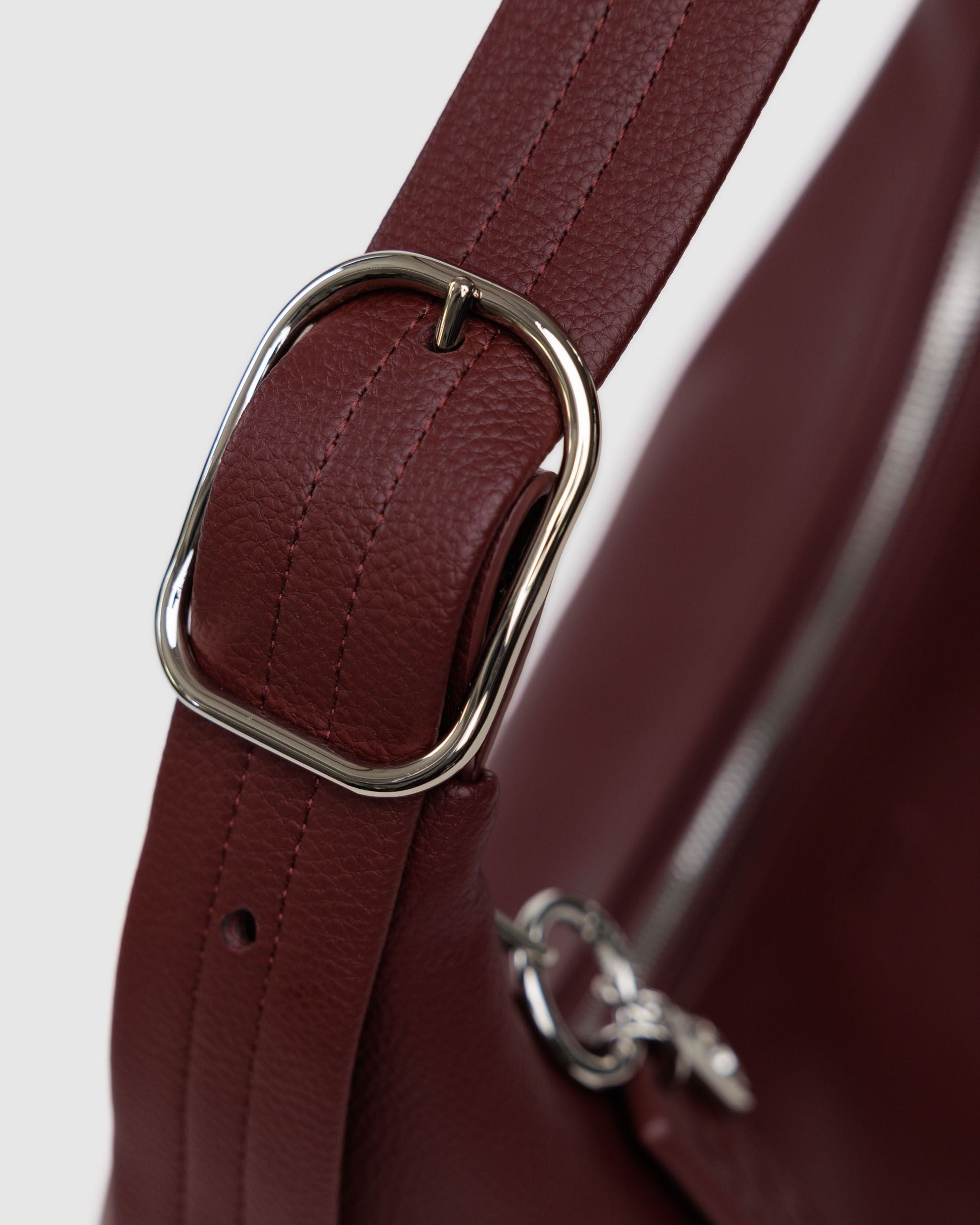 Recycled Leather Shoulder Bag - Mahogany - Home Hold