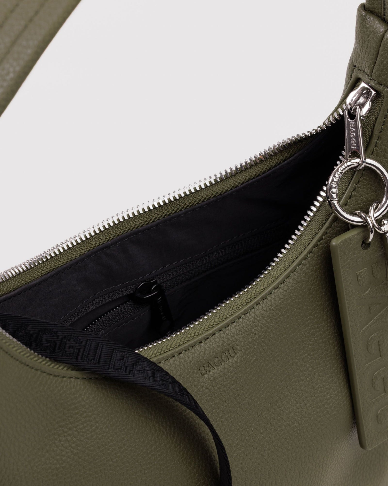 Mini Recycled Leather Shoulder Bag - Loden - Simple Hold