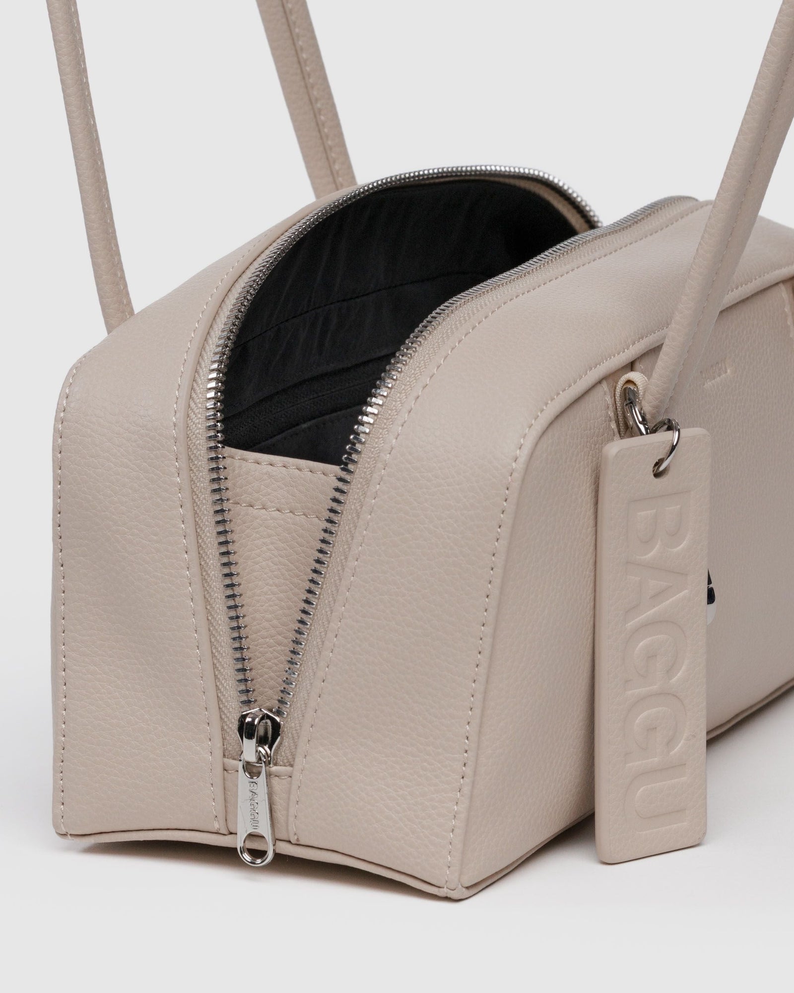 Small Recycled Leather Bowler Bag - Stone - Modern Blend