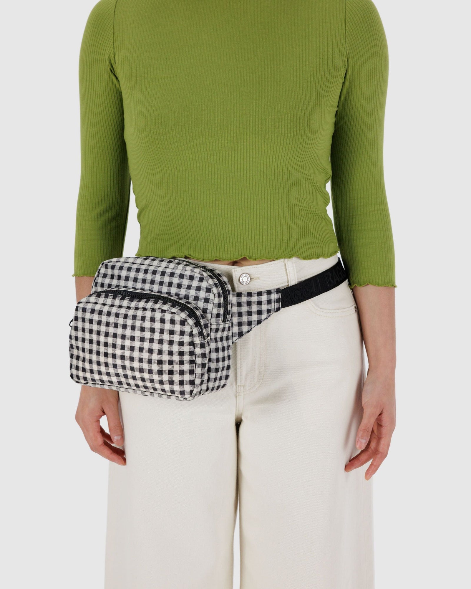 Fanny Pack - Black & White Gingham - Clean Setup