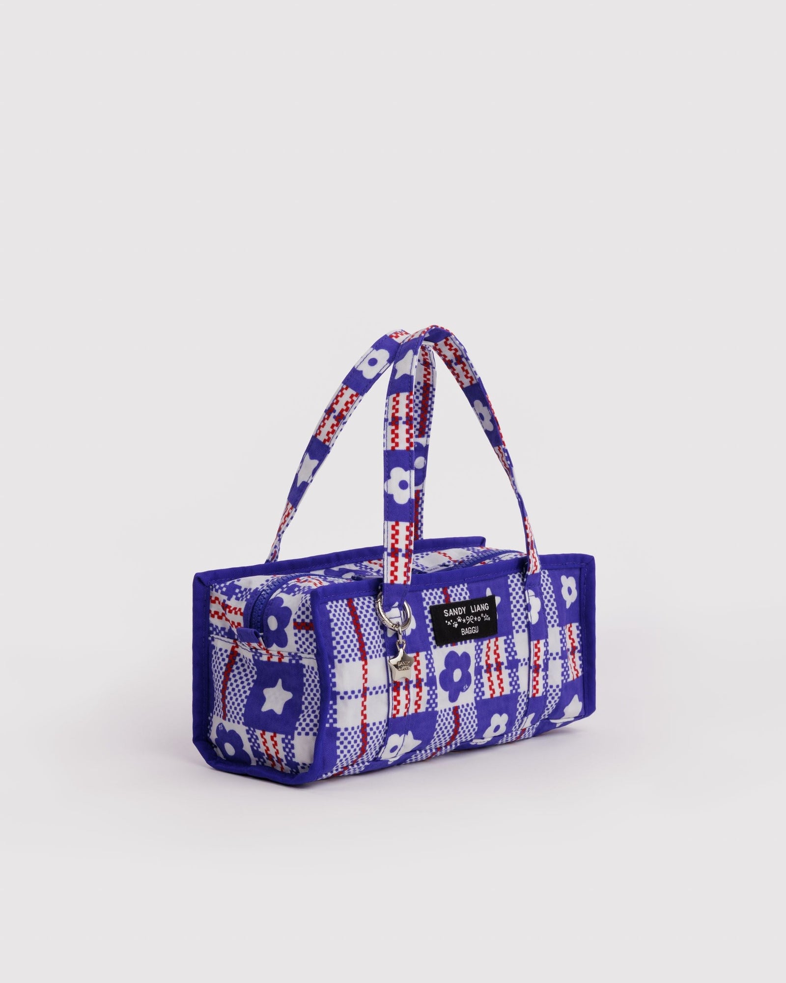 Mini Nylon Market Bag - Market Plaid Blue - Light Storage