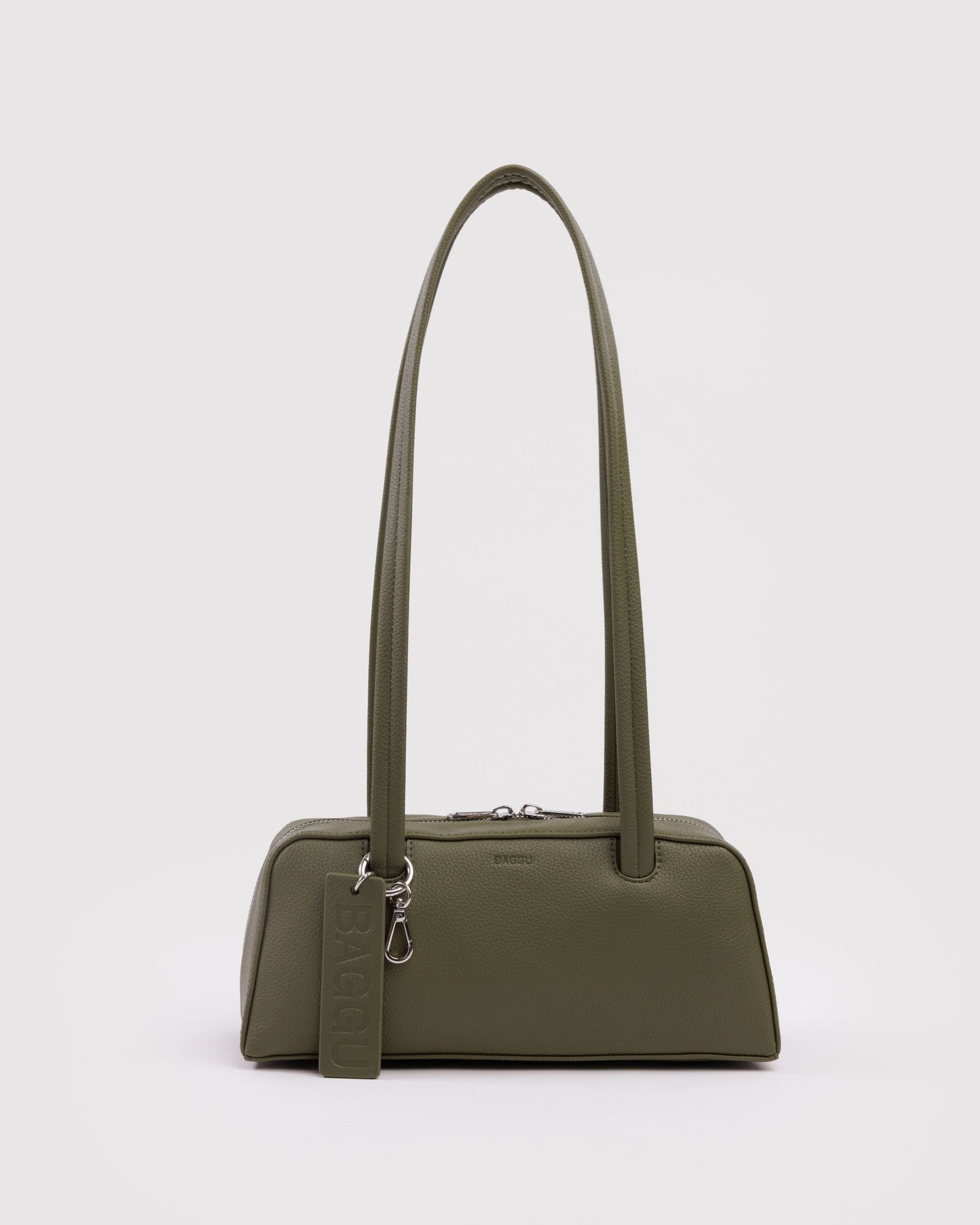 Small Recycled Leather Bowler Bag - Loden - Quick Setup